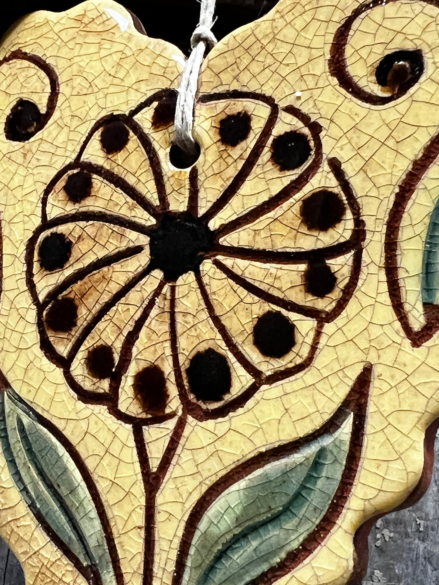 Ornament, Redware, SCALLOPED HEART
