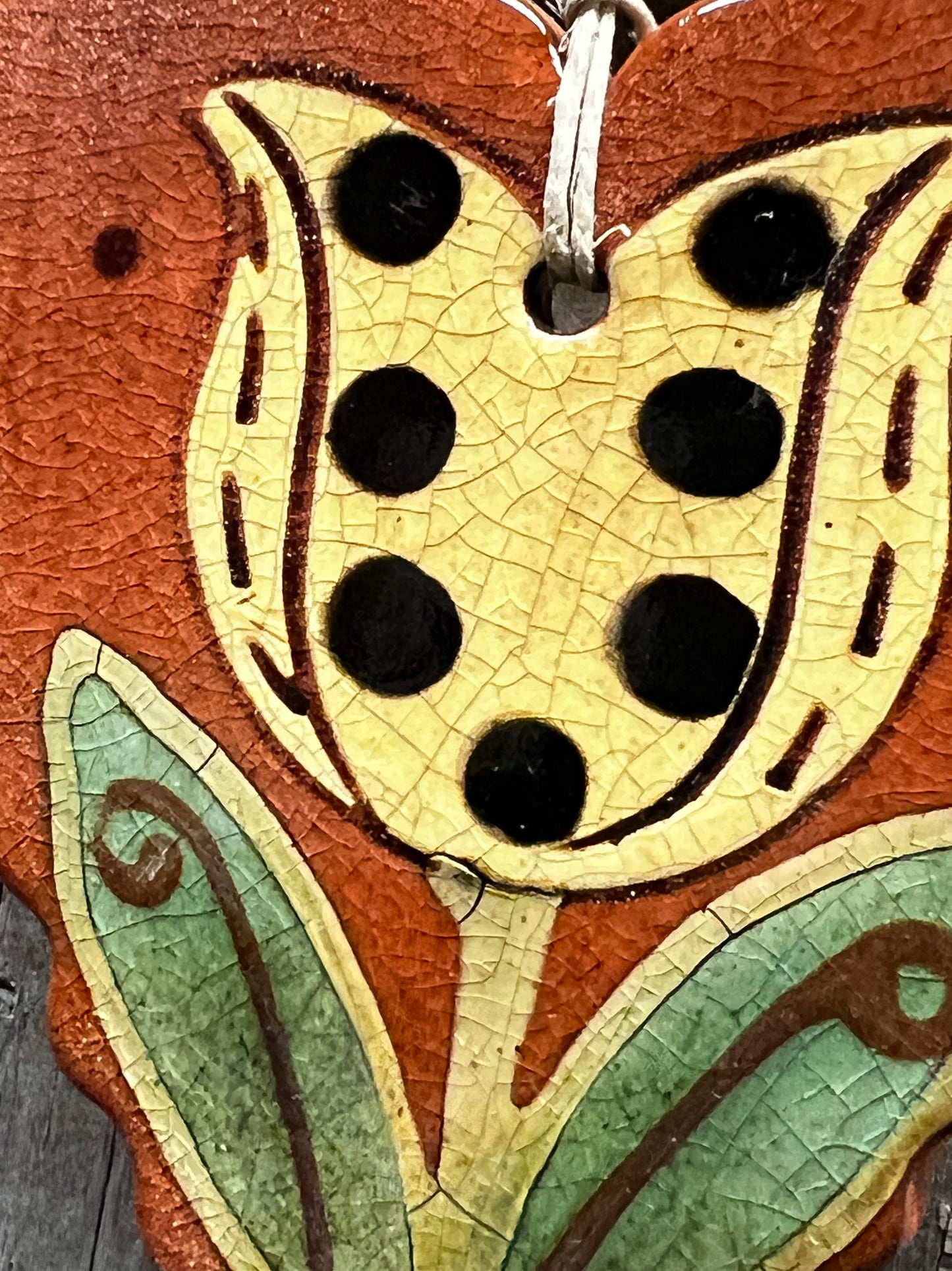 Ornament, Redware, SCALLOPED HEART