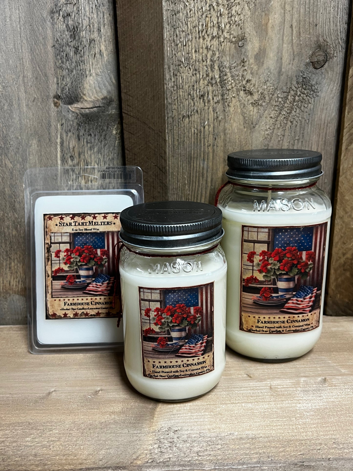 Soy/Coconut Wax Candles & Tart Melts, FARMHOUSE CINNAMON