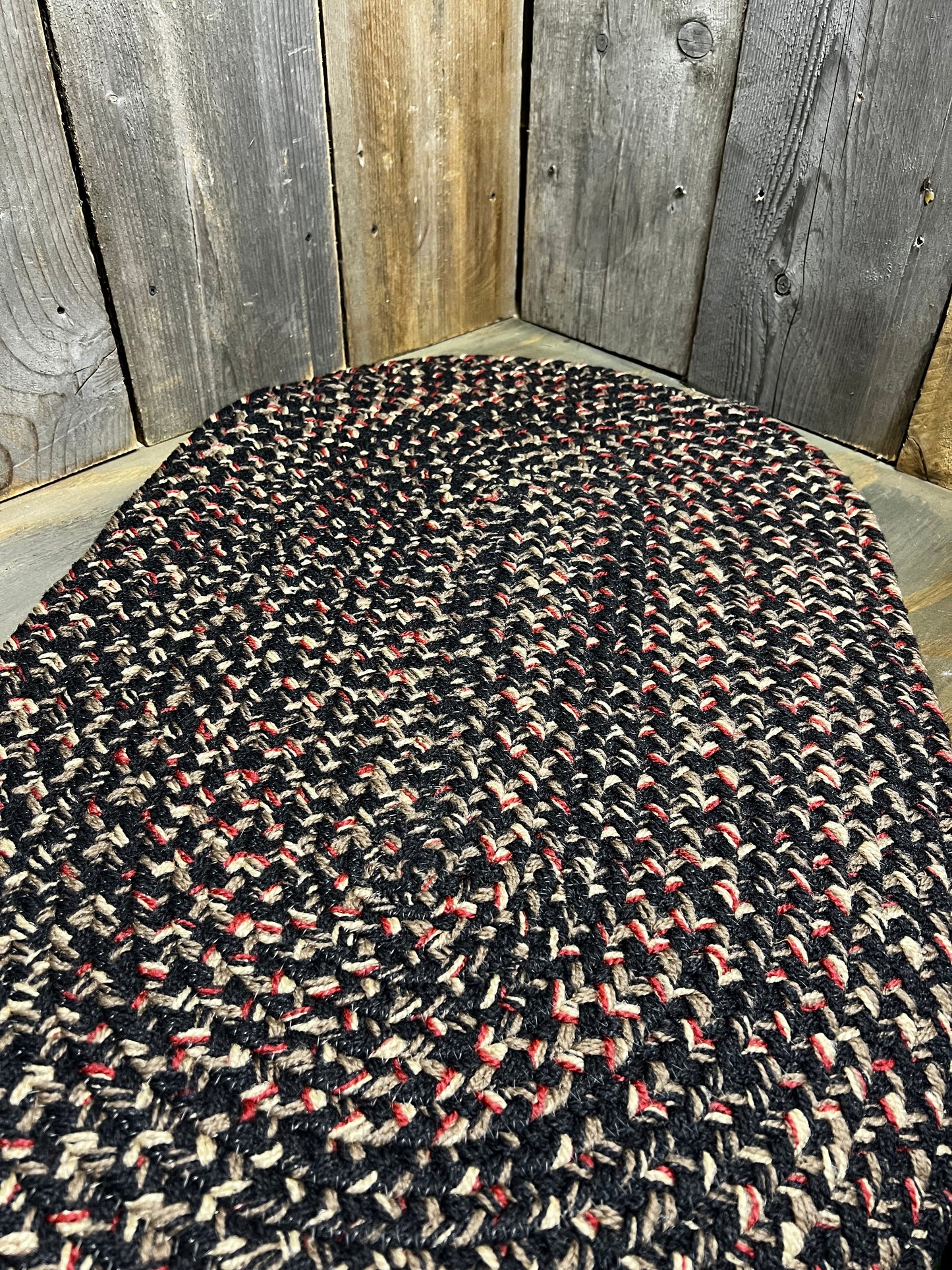 Rug, Tweed, 20"x 30", BLACK/CAMEL/RUST/CREAM