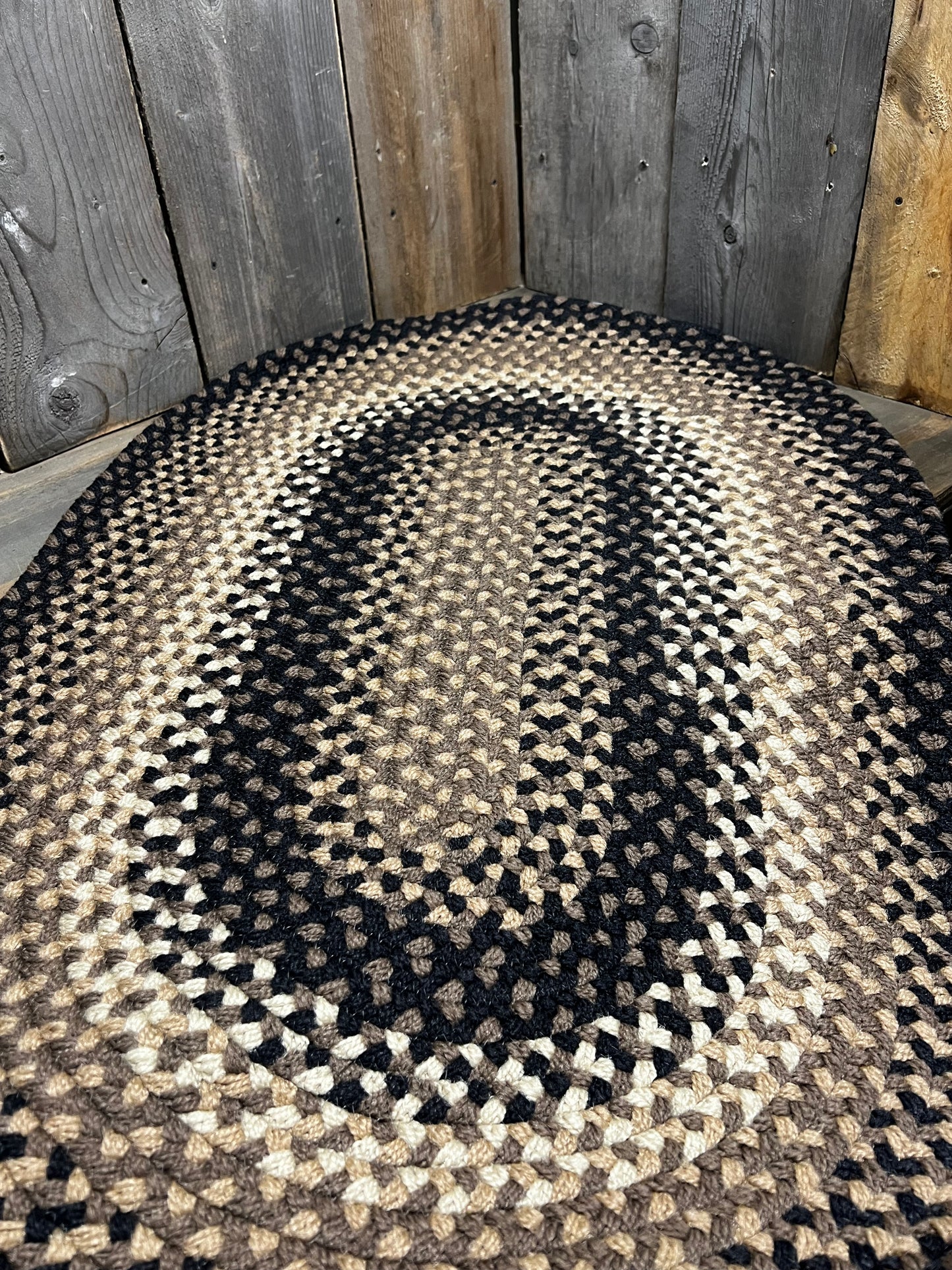 Rug, 24"x 36", Basket Weave, BLACK/BROWN/CAMEL/BEIGE