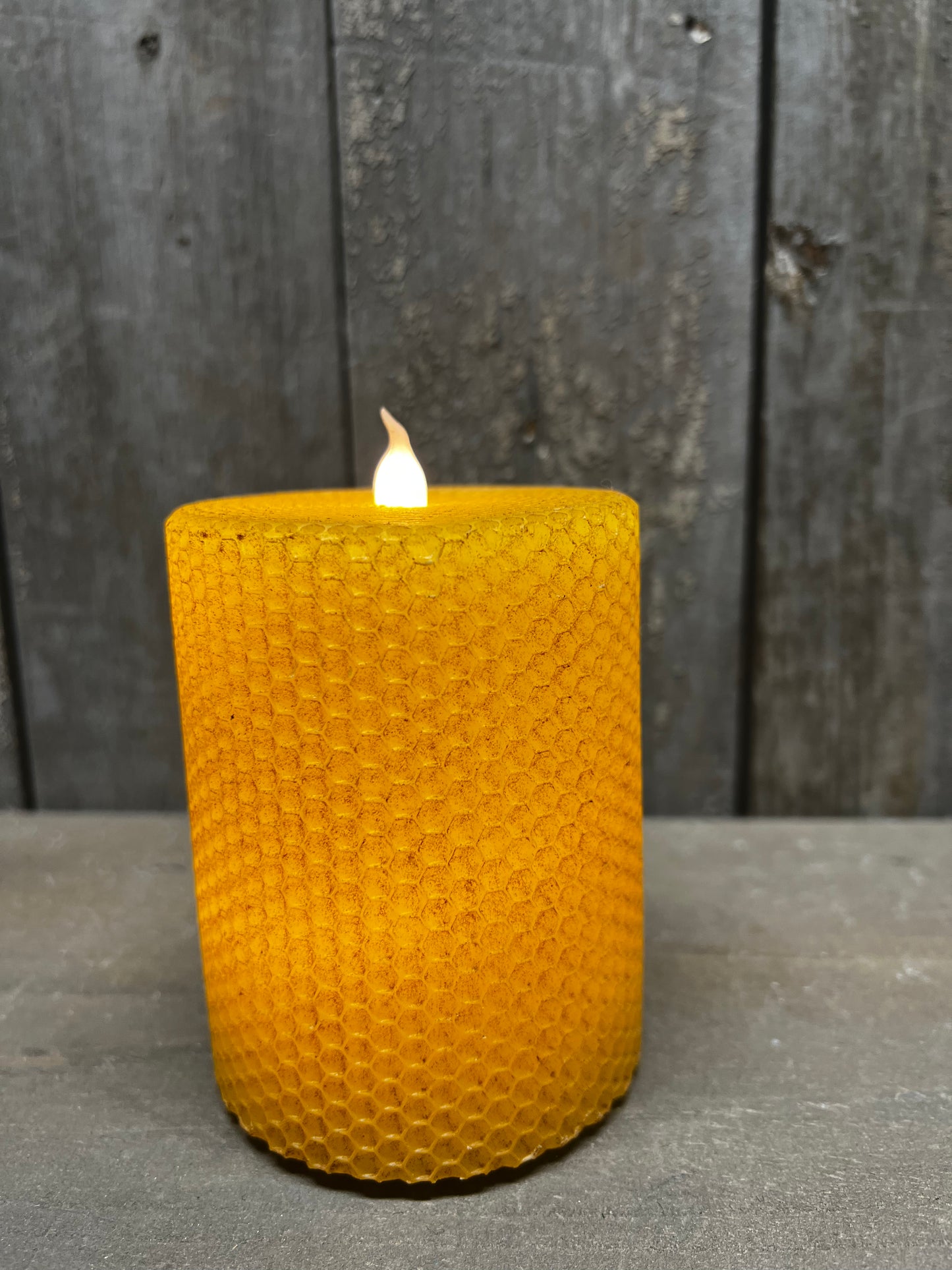 Candle, Pillar, Timer, 4” HONEYCOMB