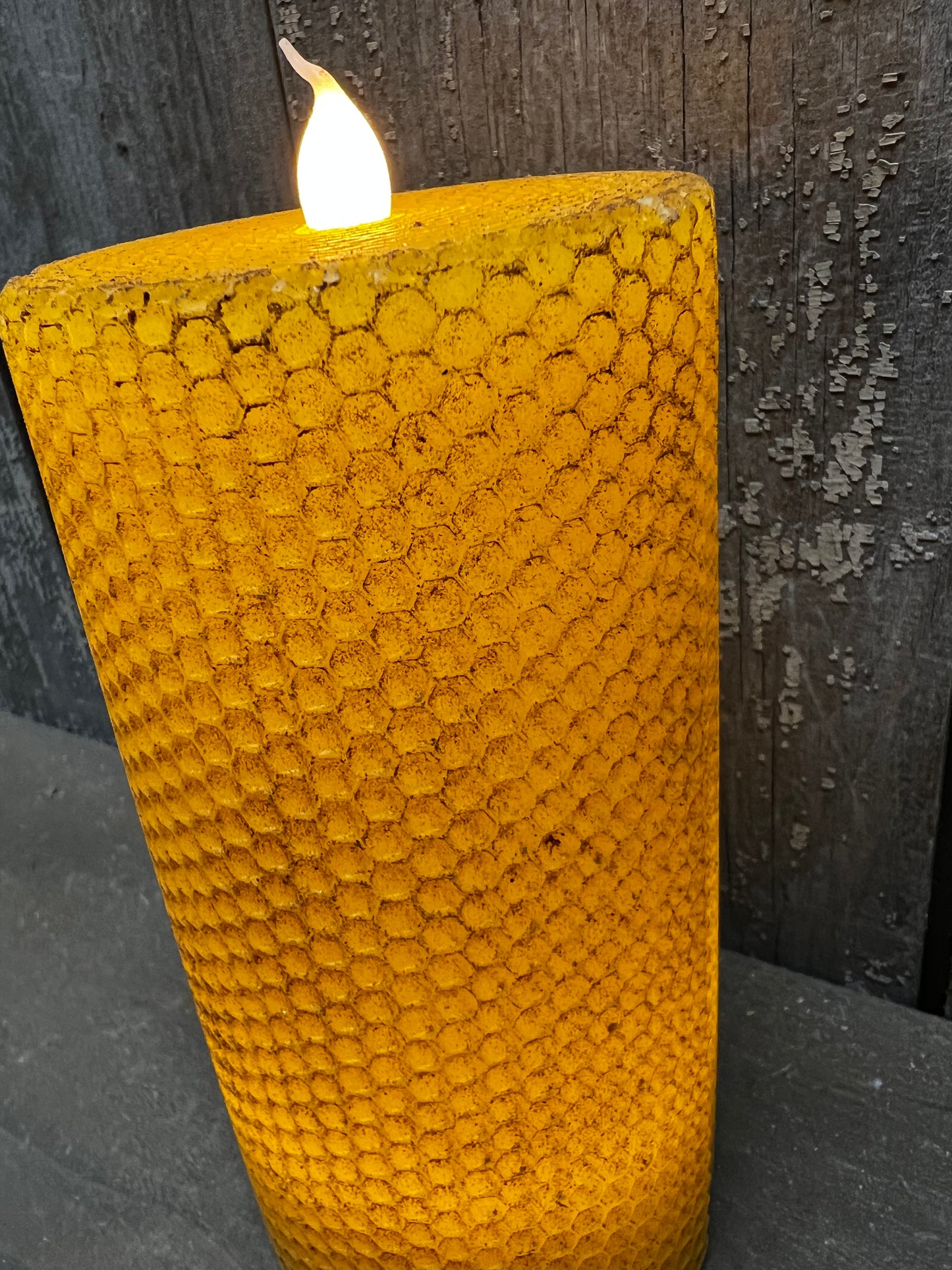 Candle, Pillar, Timer, 6” HONEYCOMB