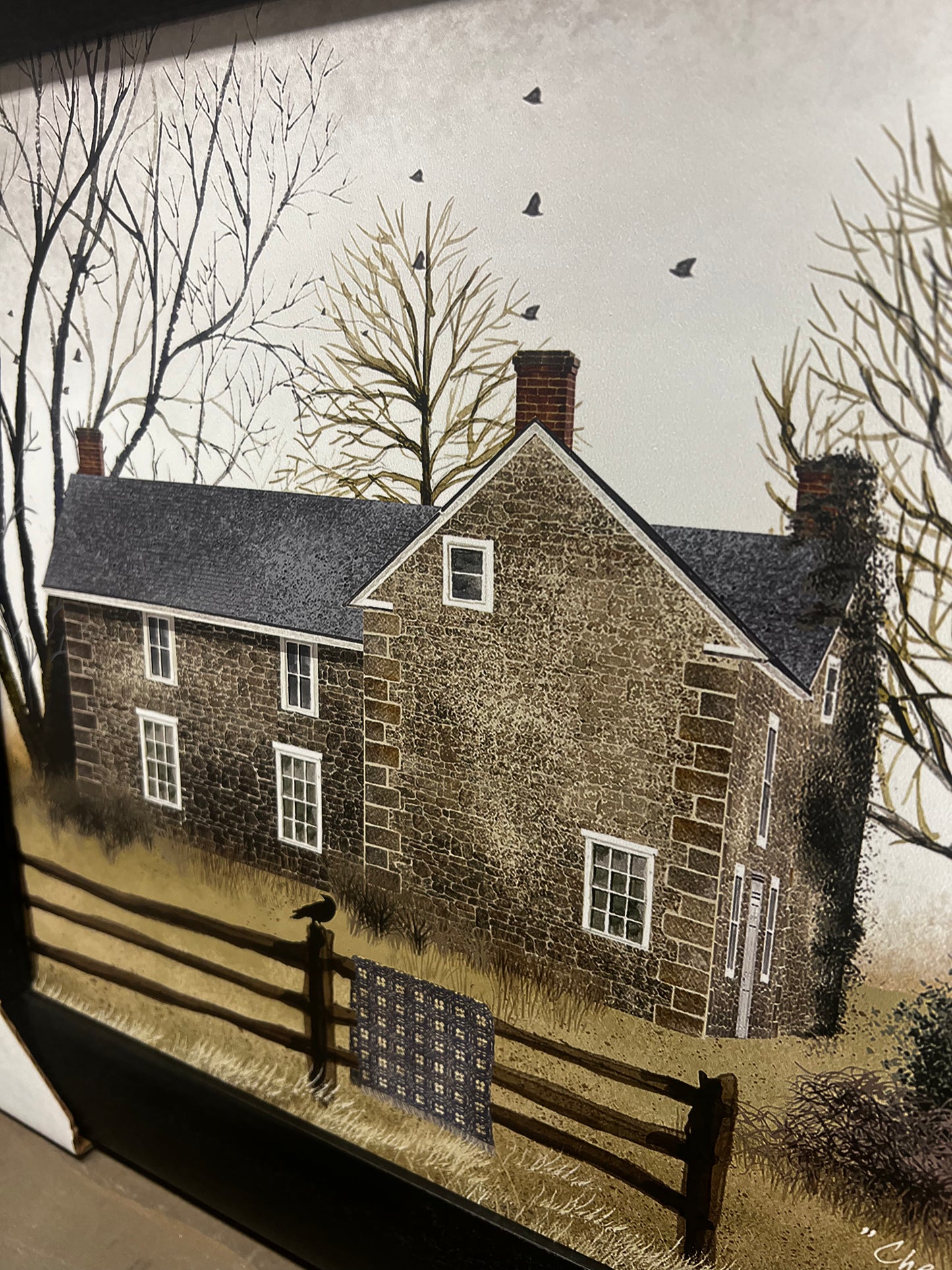 Framed Art, 12x16, CHESTER COUNTY FIELDSTONE