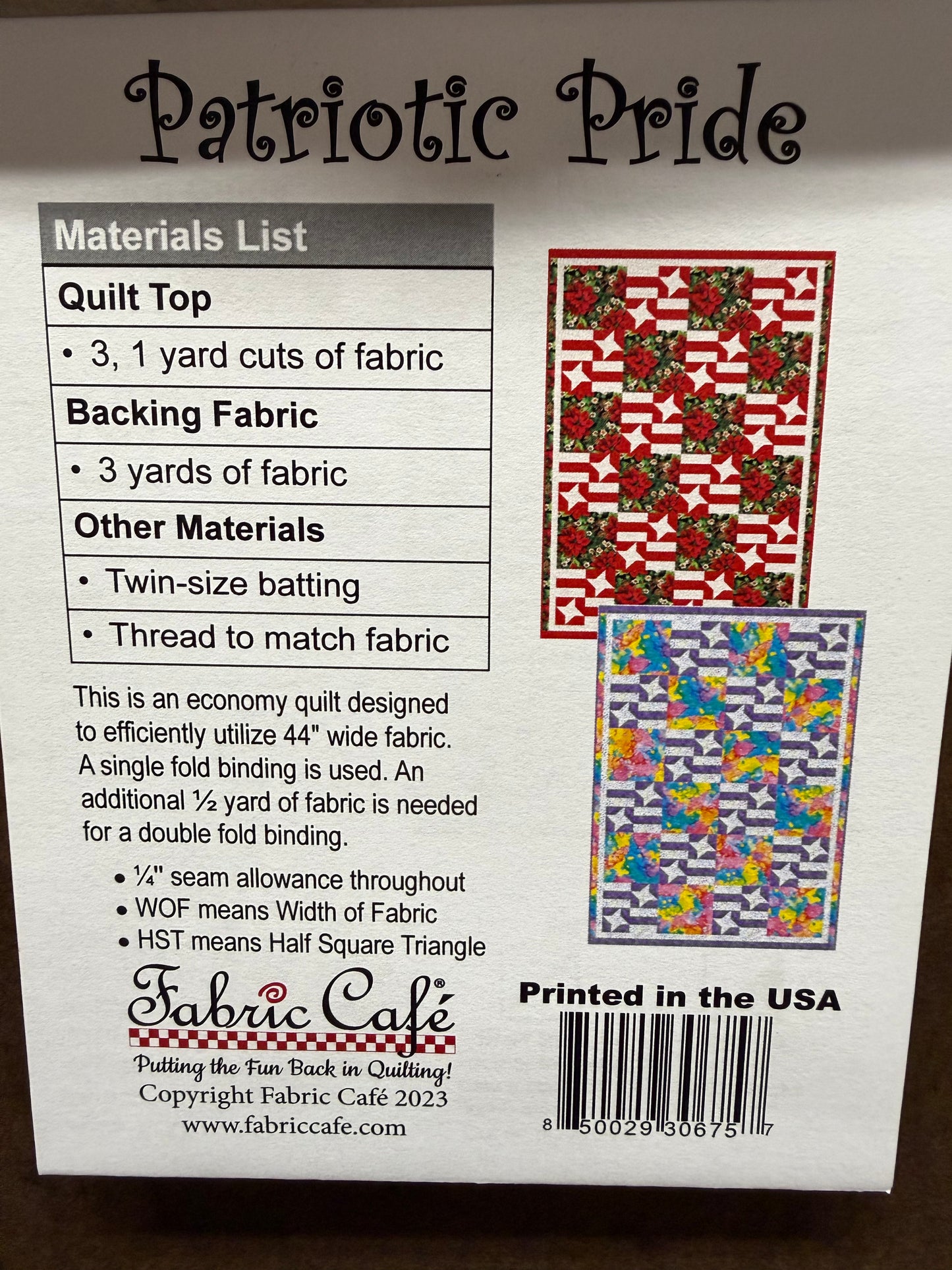 Pattern, PATRIOTIC PRIDE INDIVIDUAL PATTERN