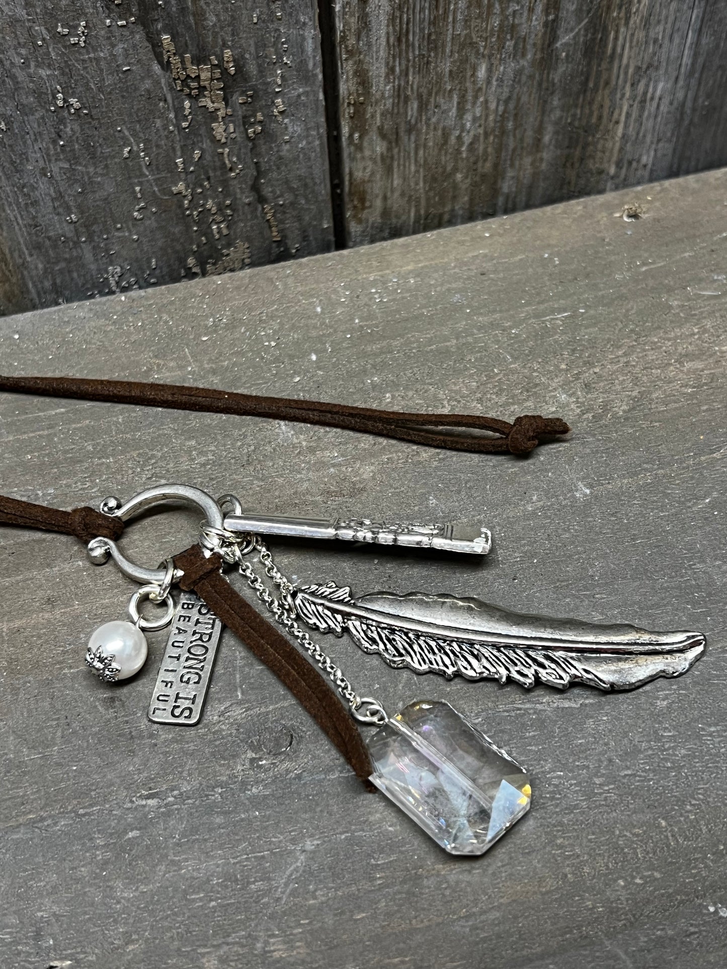 Necklace, Suede Cord, Assorted Styles, MaKenzie, CRYSTAL