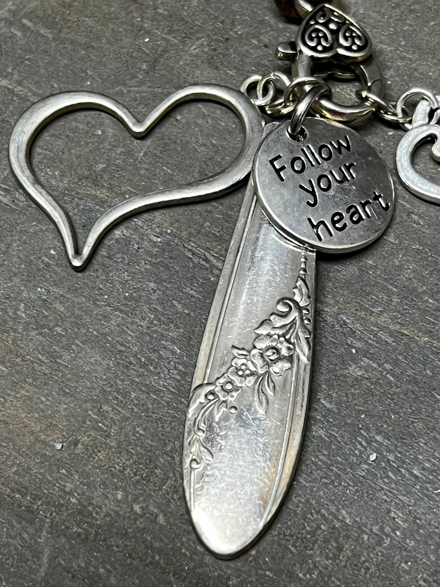 Necklace, Suede Cord W/ Charms, FOLLOW YOUR HEART
