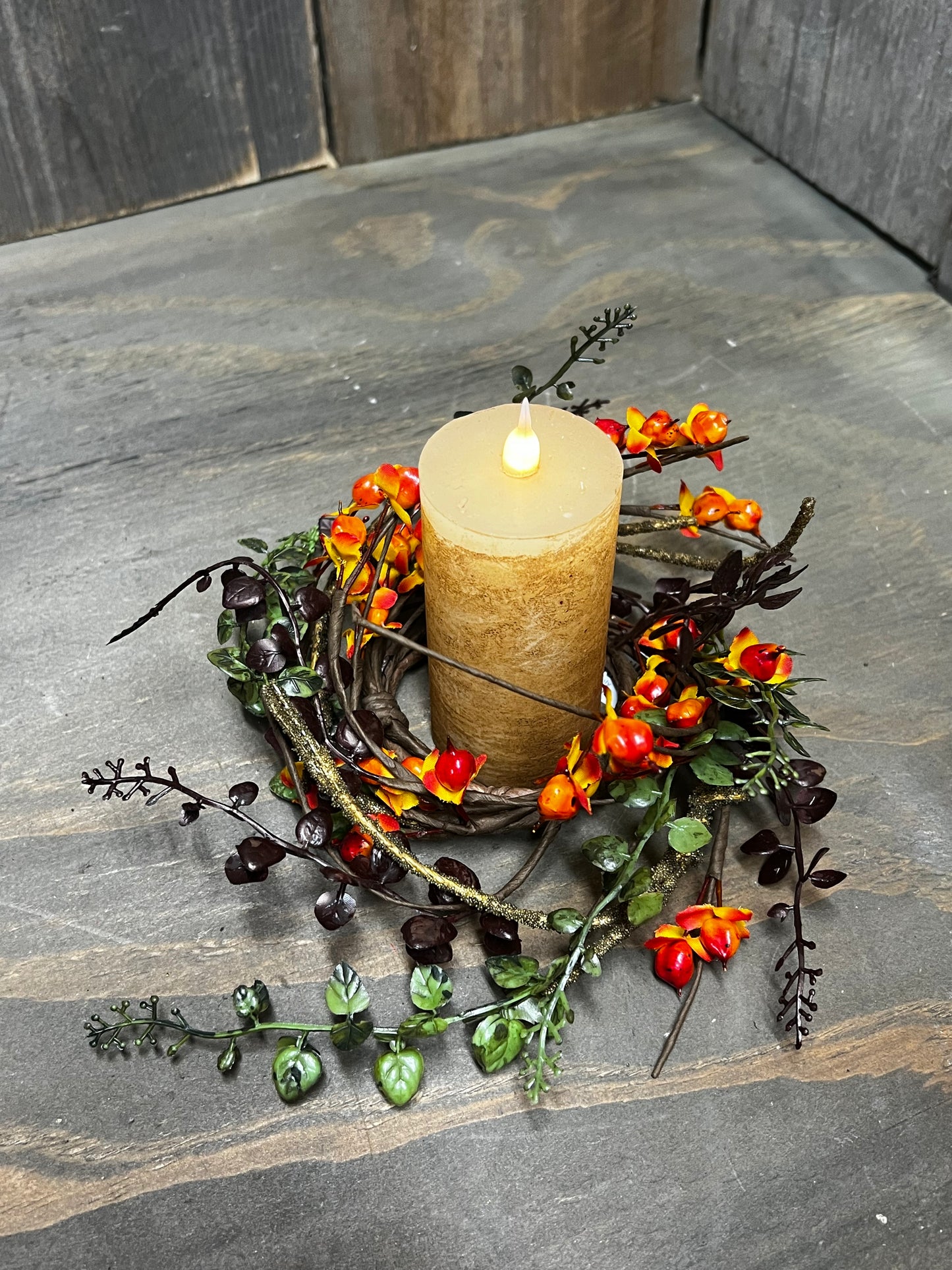Candle Ring, Small, 2.5", RUSTIC BITTERSWEET