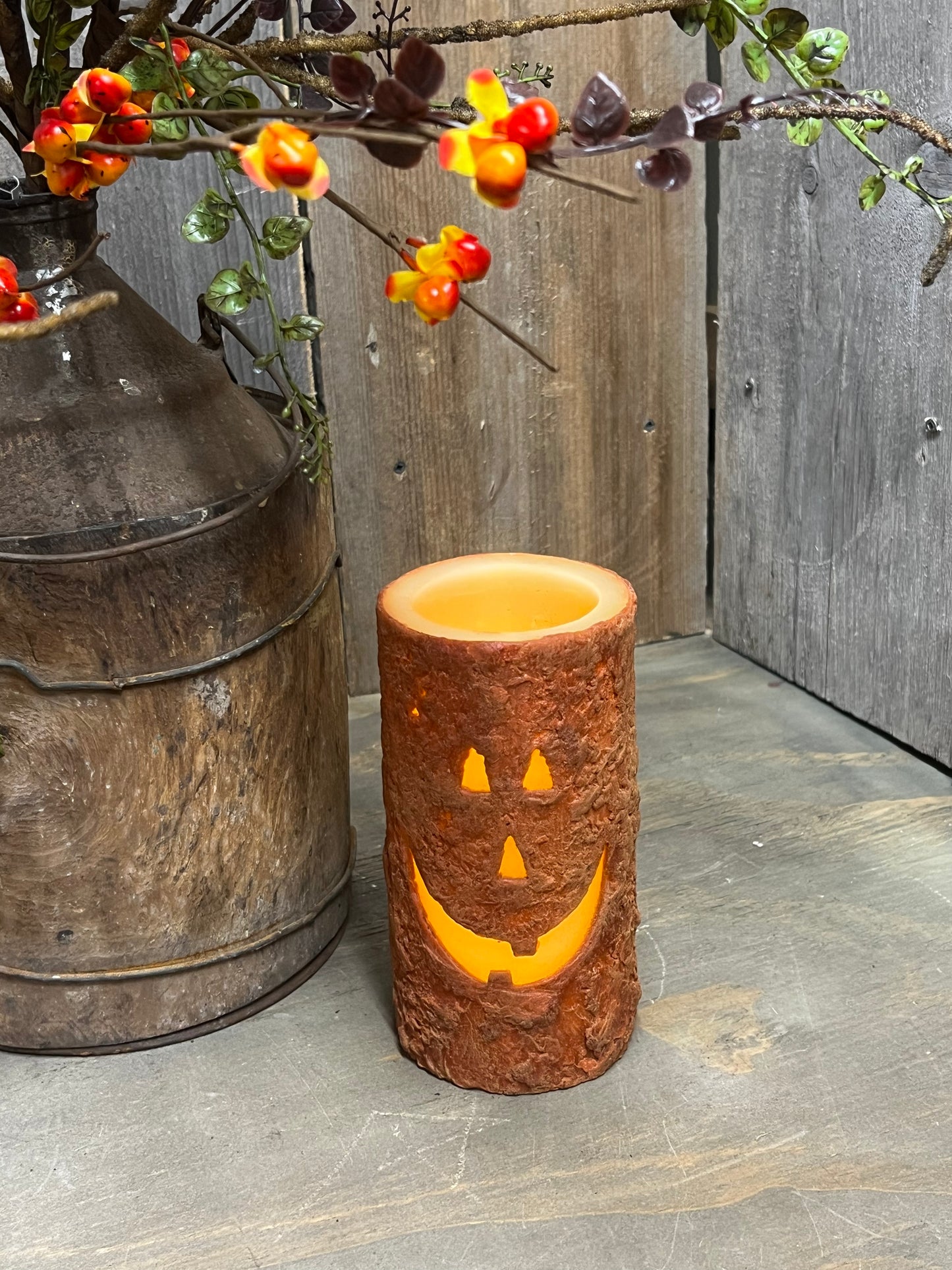 Candle, LED 6" Pillar, JACK O'LANTERN