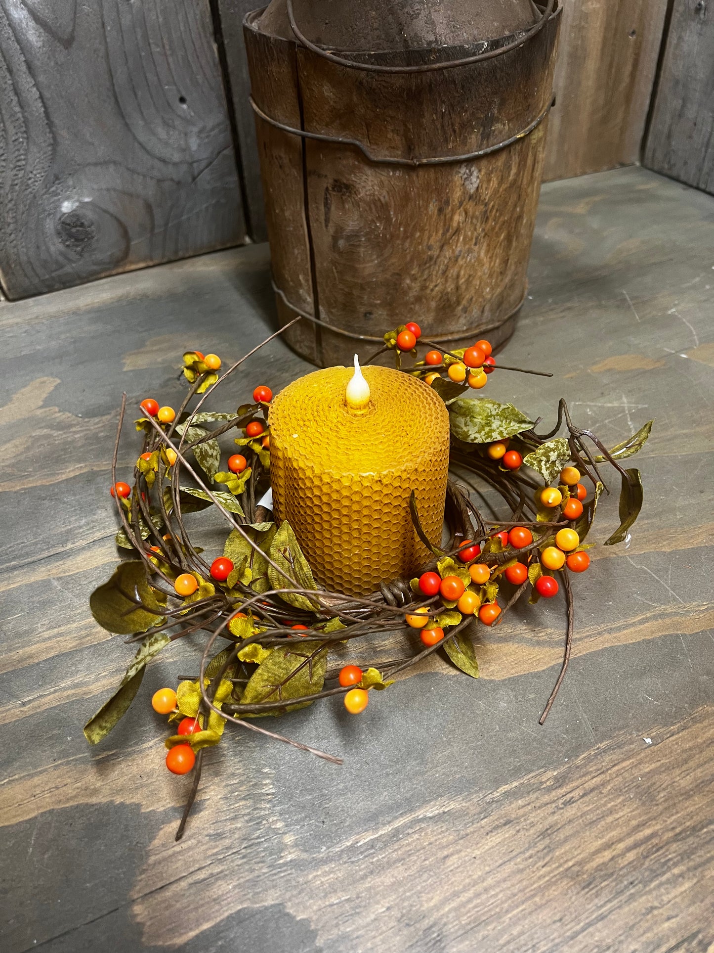 Candle Ring, 3.5", BITTERSWEET & LEAVES
