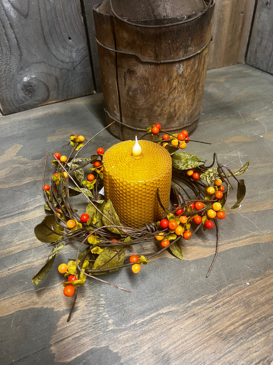 Candle Ring, 3.5", BITTERSWEET & LEAVES