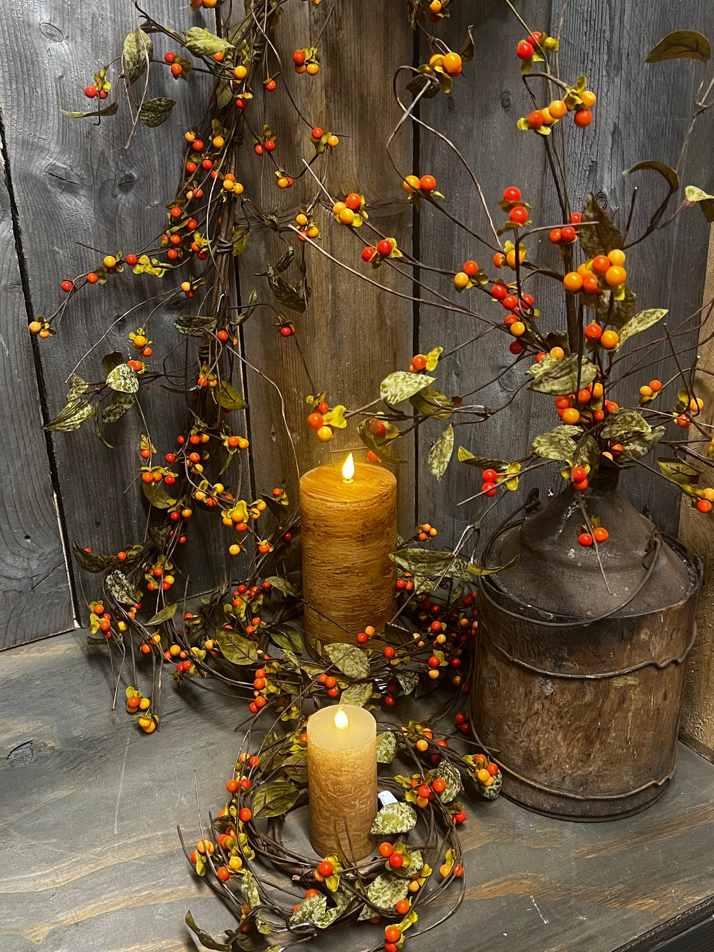 Candle Ring, 6.5", BITTERSWEET & LEAVES