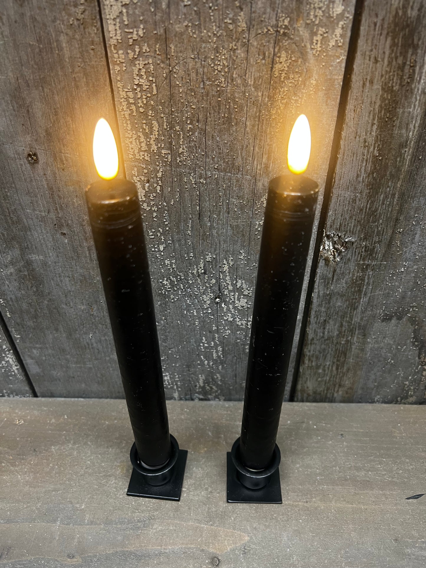 3D Flame Taper Set/2, 9.5", BLACK
