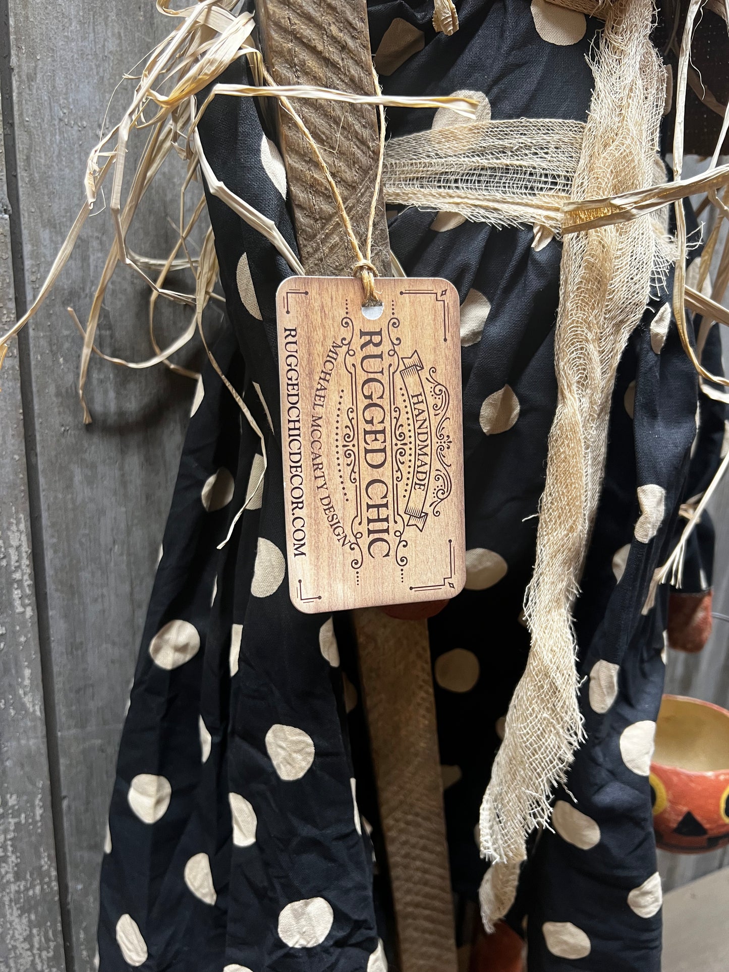 Pumpkin Girl, 28", SCARECROW & CROW/ POLKA DOT