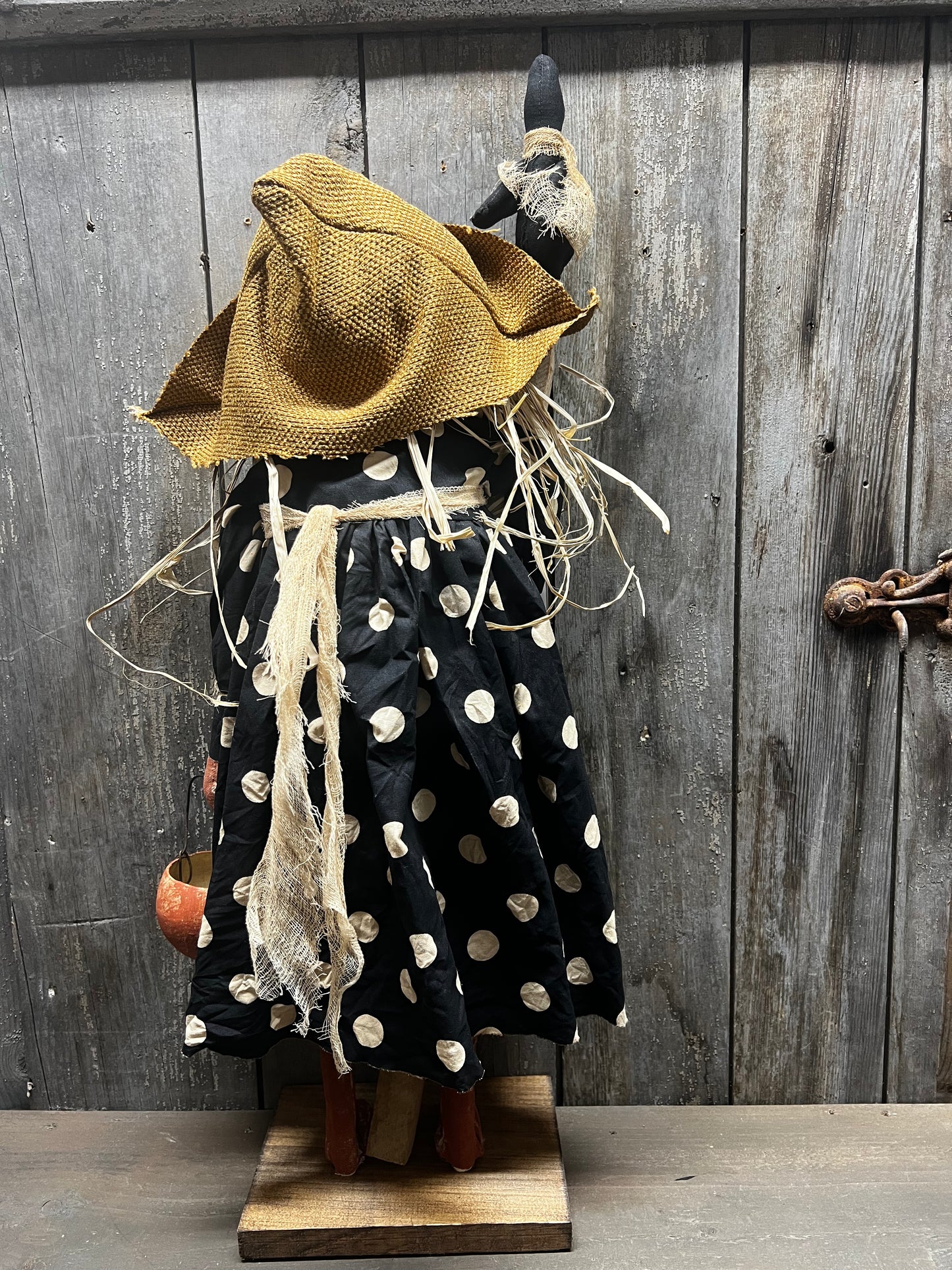 Pumpkin Girl, 28", SCARECROW & CROW/ POLKA DOT