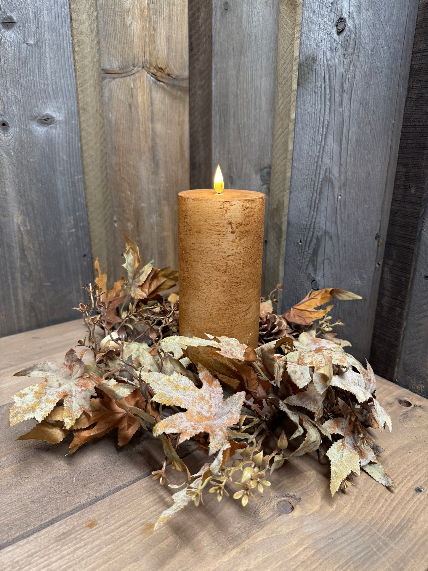 Candle Ring, 7.5" Opening, EARTHY MAPLE