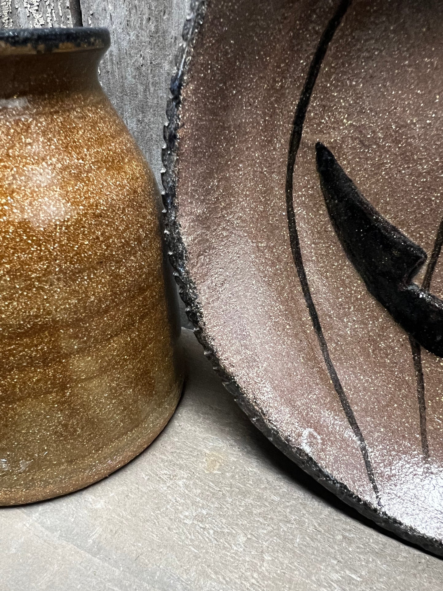 Plate, Large, Brown Clay, JACK O' LANTERN