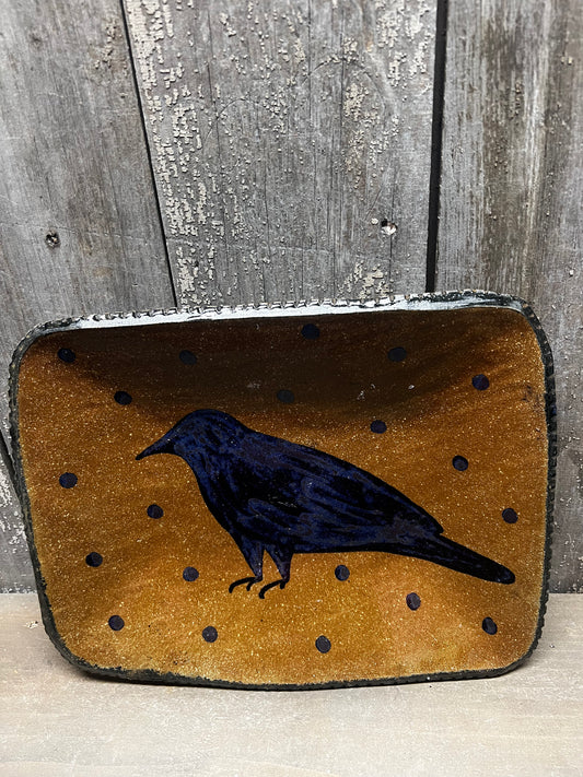 Drape Plate, Large Rectangle, CROW & DOTS