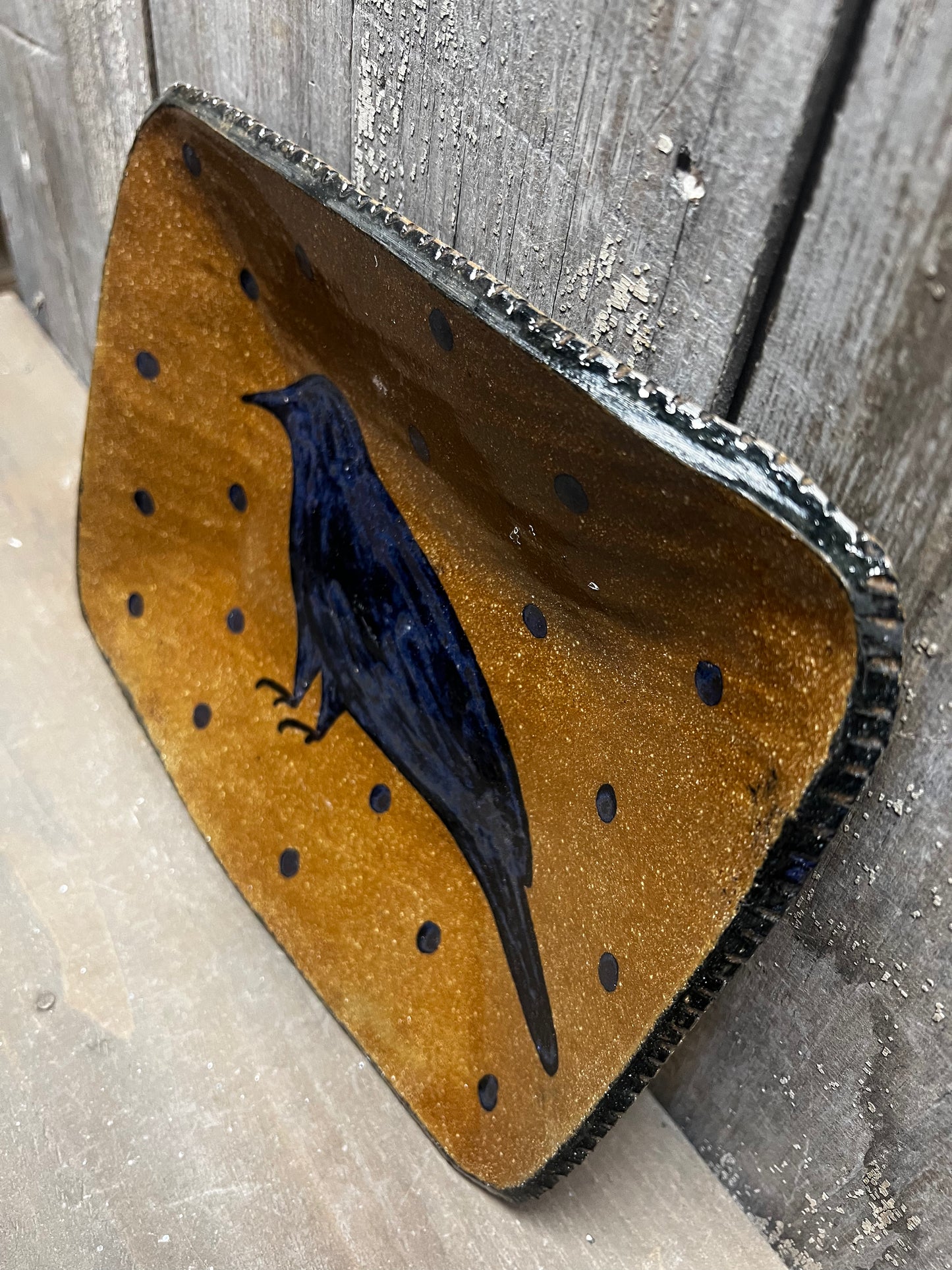 Drape Plate, Large Rectangle, CROW & DOTS