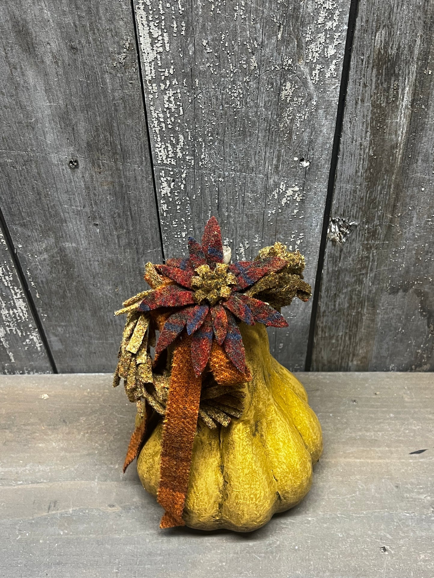 Paper Mache Pumpkin, 8", WOOL SUNFLOWERS