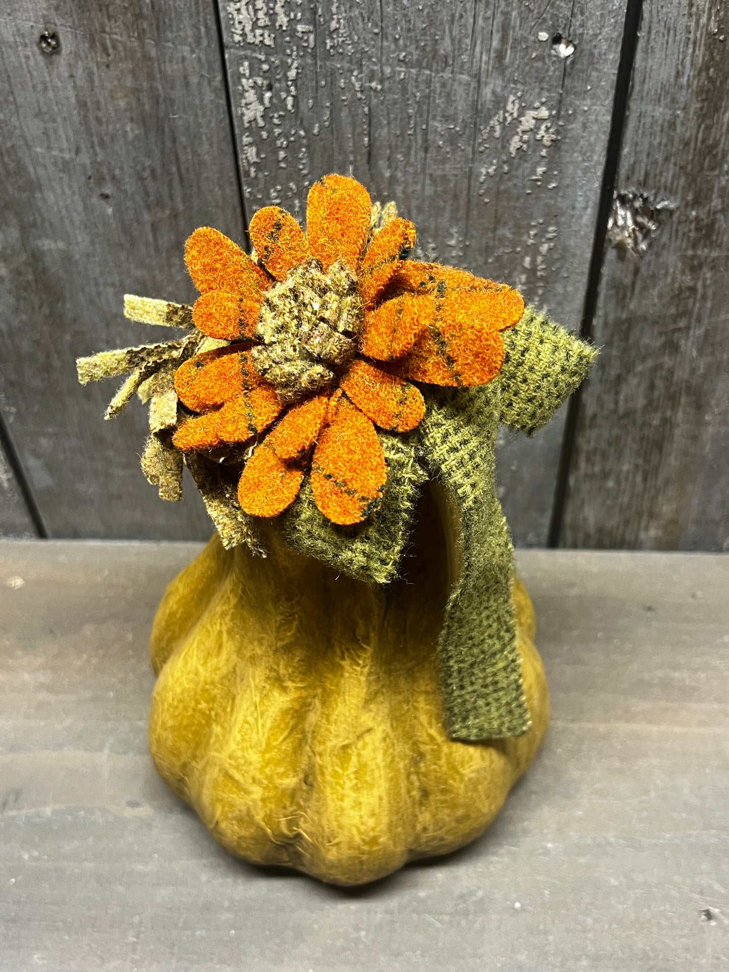 Paper Mache Pumpkin, 8", WOOL SUNFLOWERS