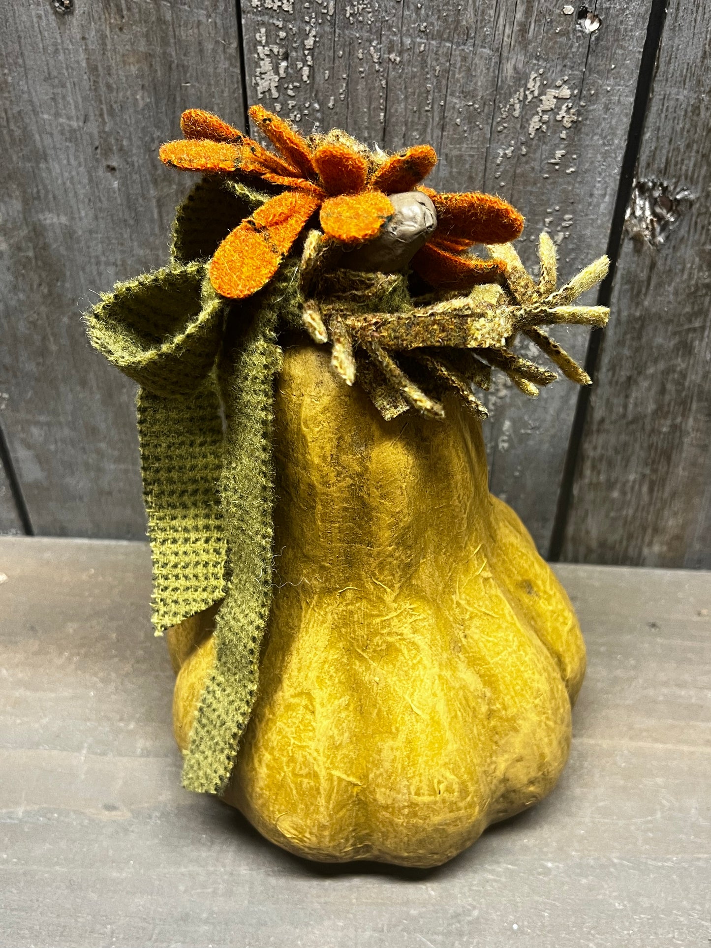 Paper Mache Pumpkin, 8", WOOL SUNFLOWERS