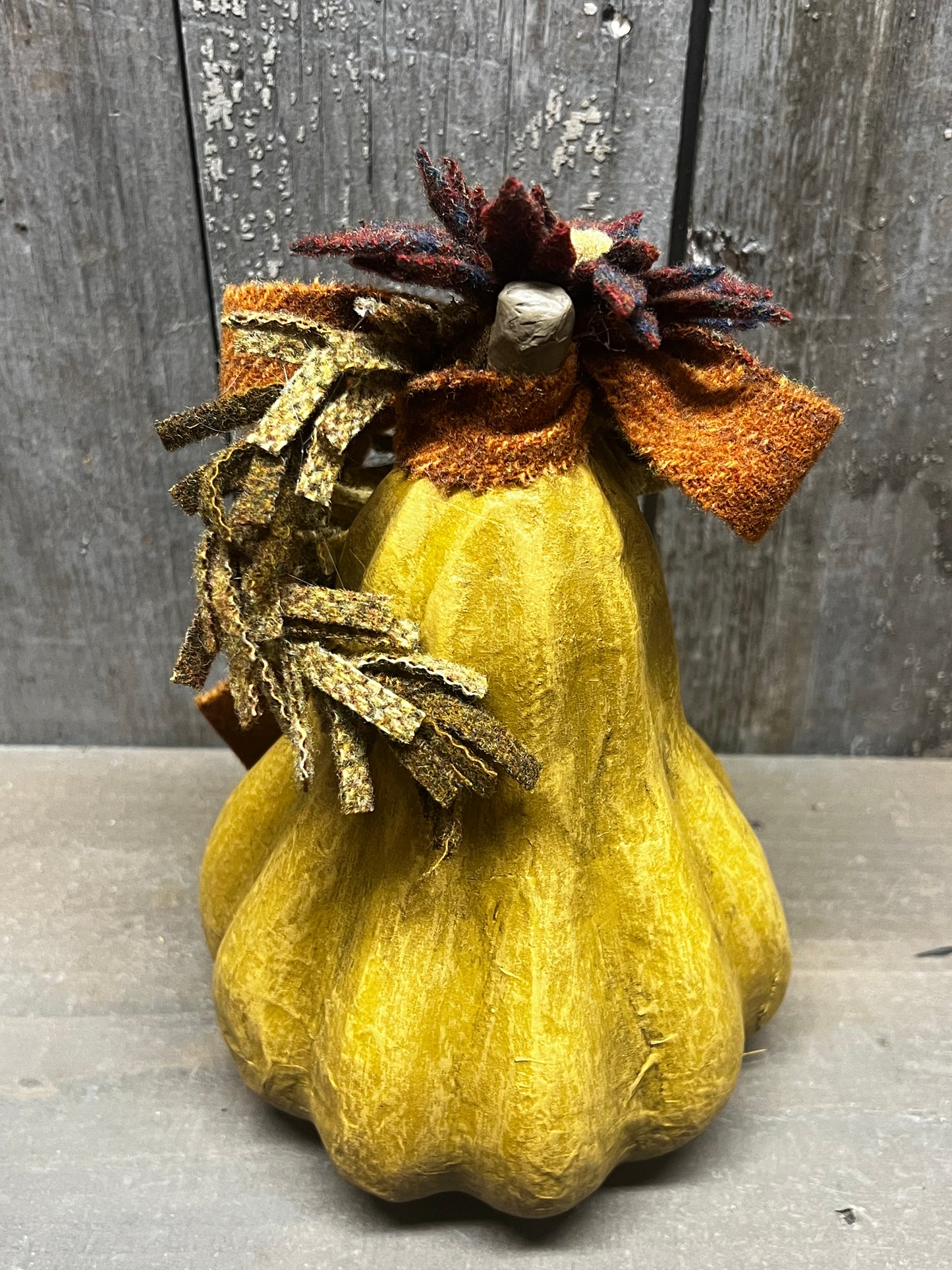 Paper Mache Pumpkin, 8", WOOL SUNFLOWERS