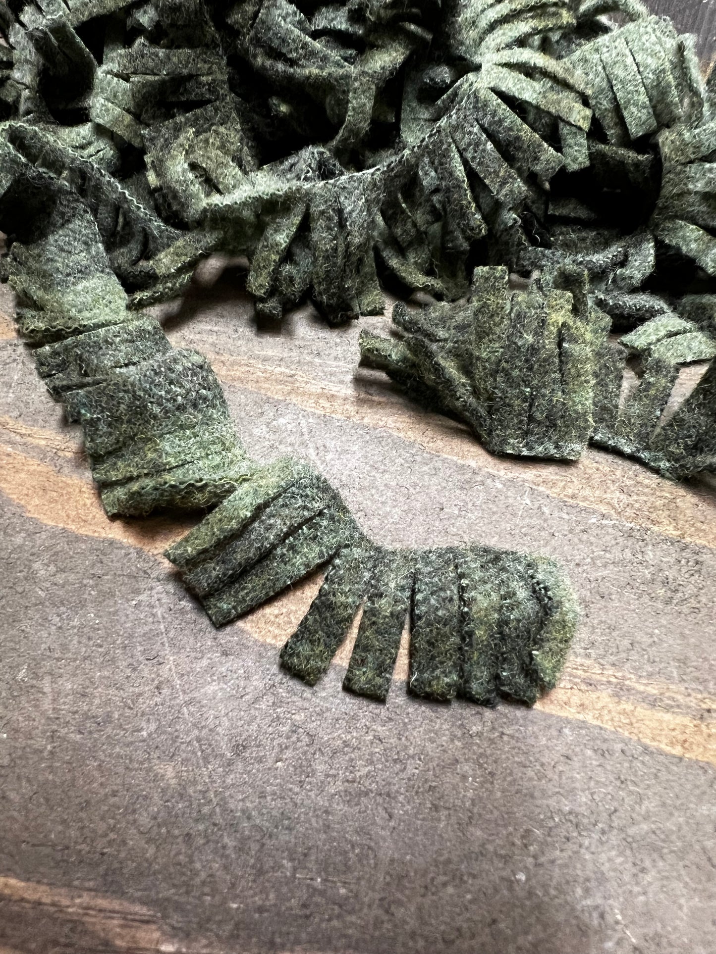 WOOL FRINGE, 36 strips, Assorted Colors