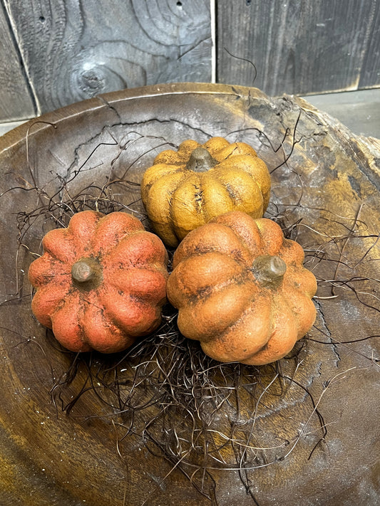 Grungy Pumpkins/Angel Hair, Set/3, MULTI COLOR or BLACK