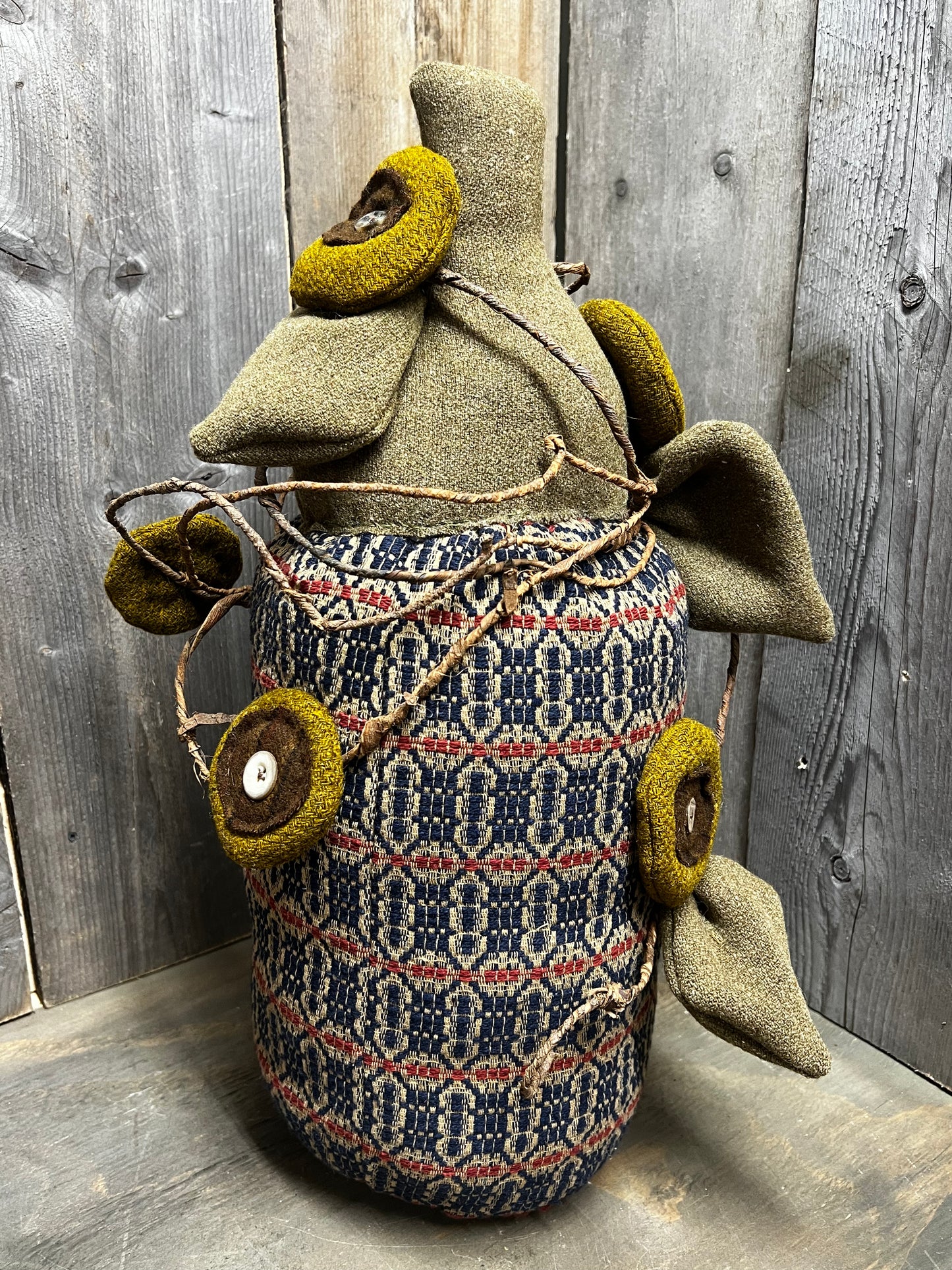 Patriotic Pumpkin, OOAK, RECLAIMED MILITARY BLANKET