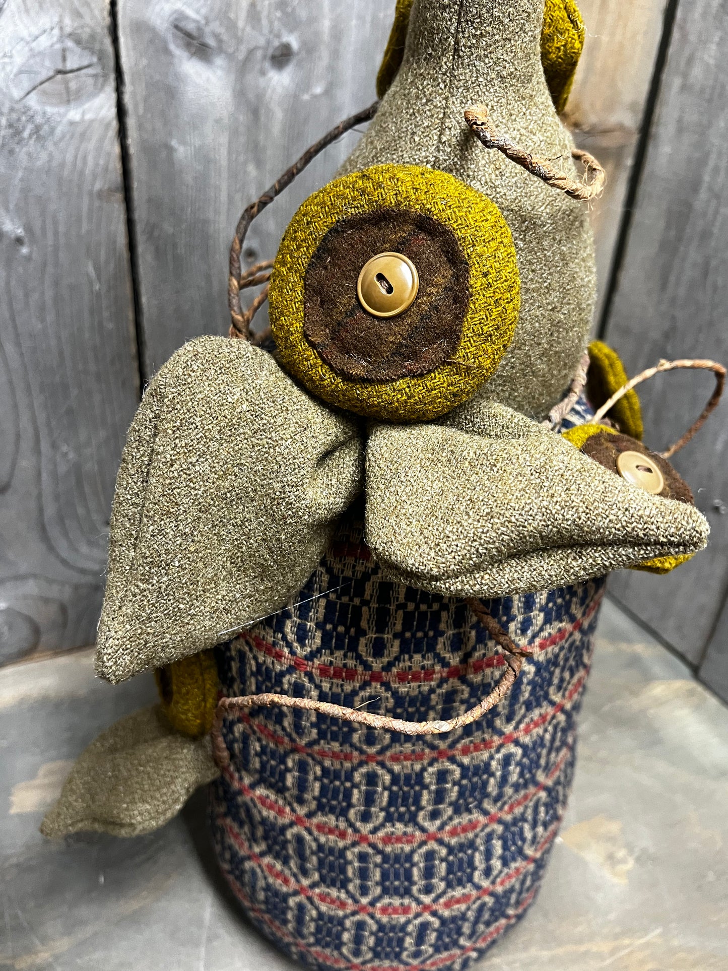 Patriotic Pumpkin, OOAK, RECLAIMED MILITARY BLANKET