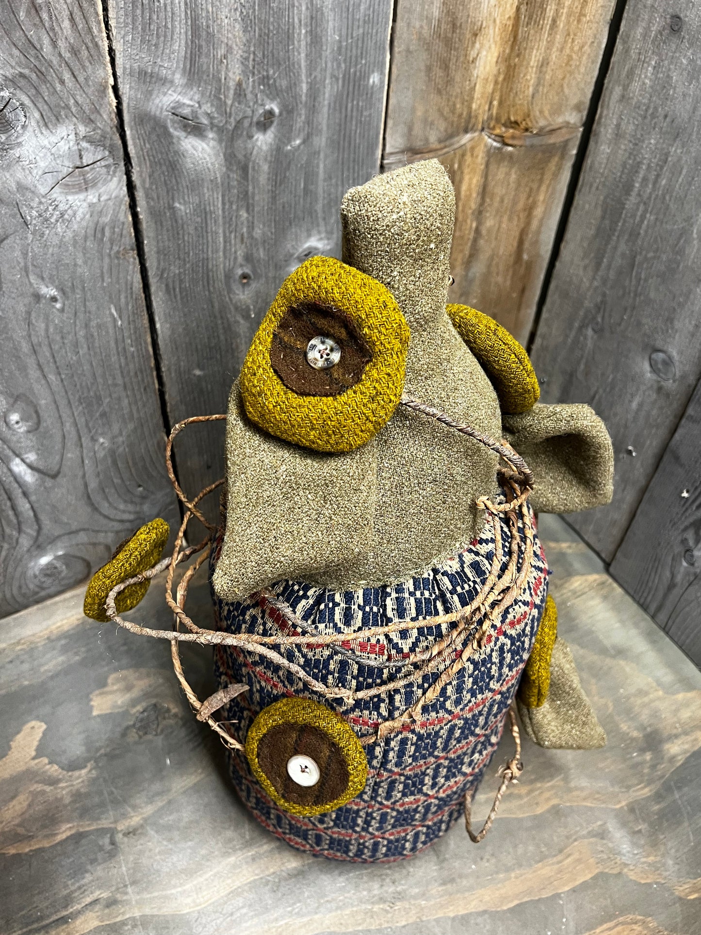 Patriotic Pumpkin, OOAK, RECLAIMED MILITARY BLANKET