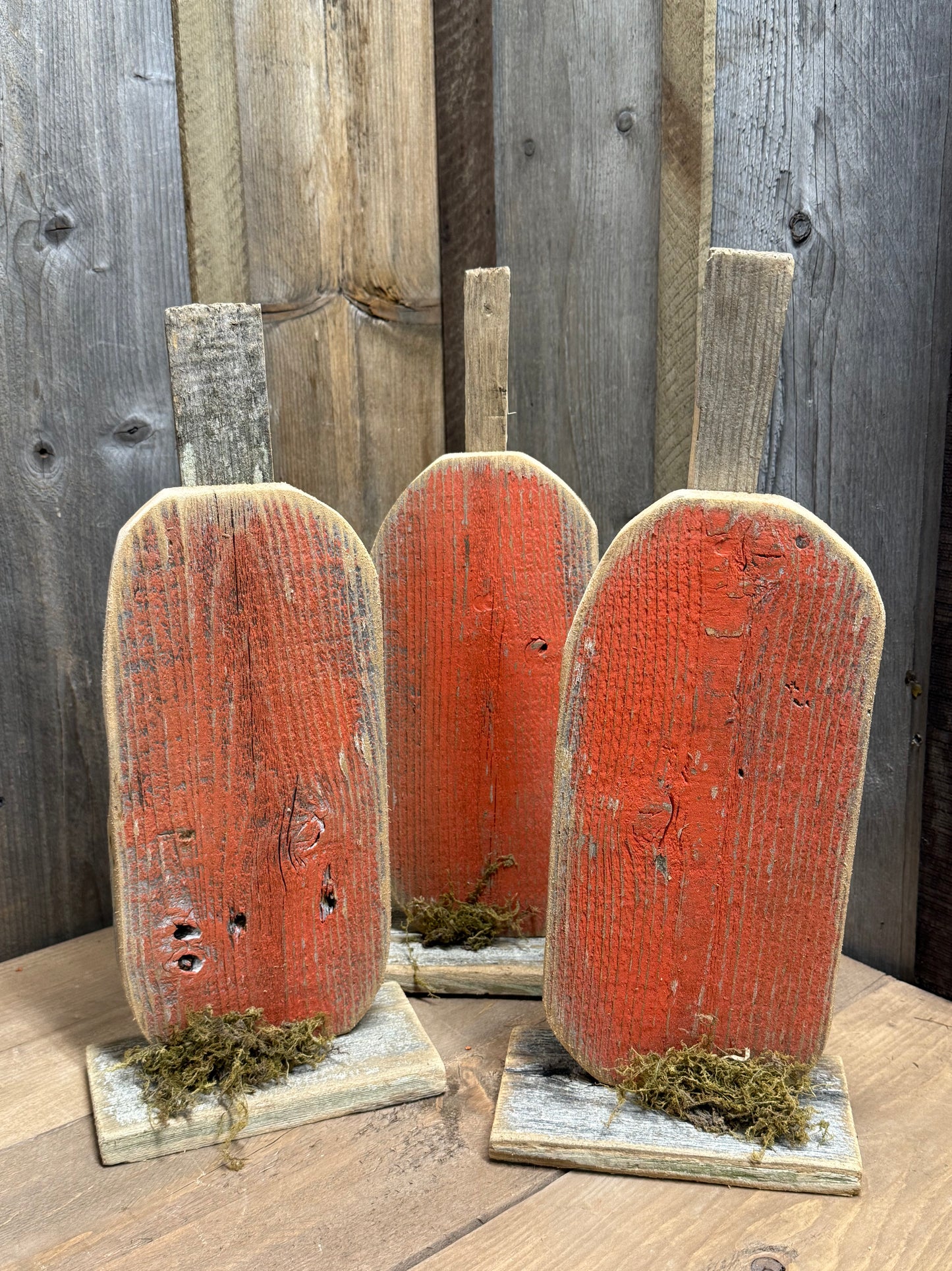 Pumpkin Sitter, 15", RECLAIMED WOOD
