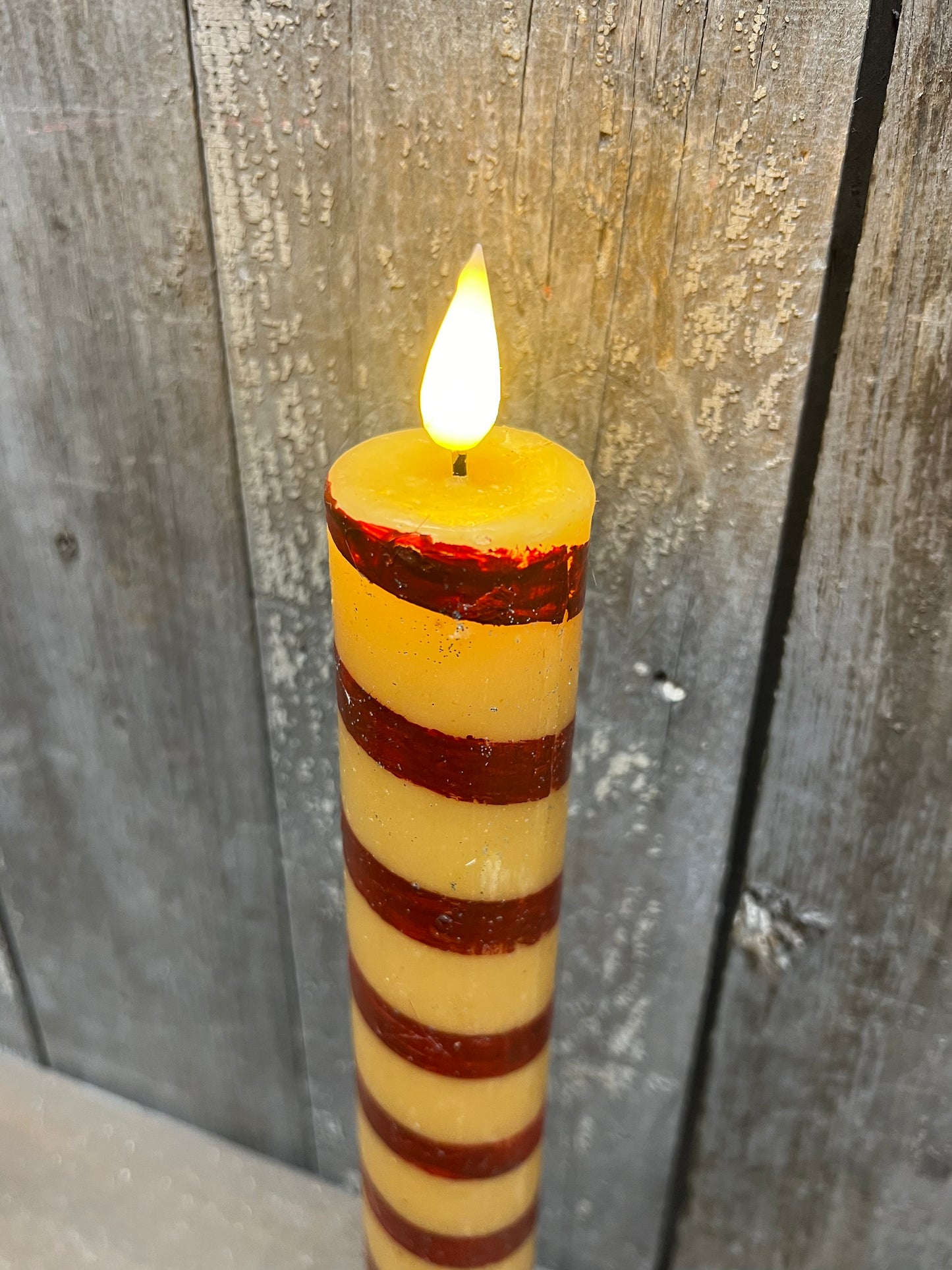 Candle, Thick Taper, Timer, 11.25", CANDY CANE