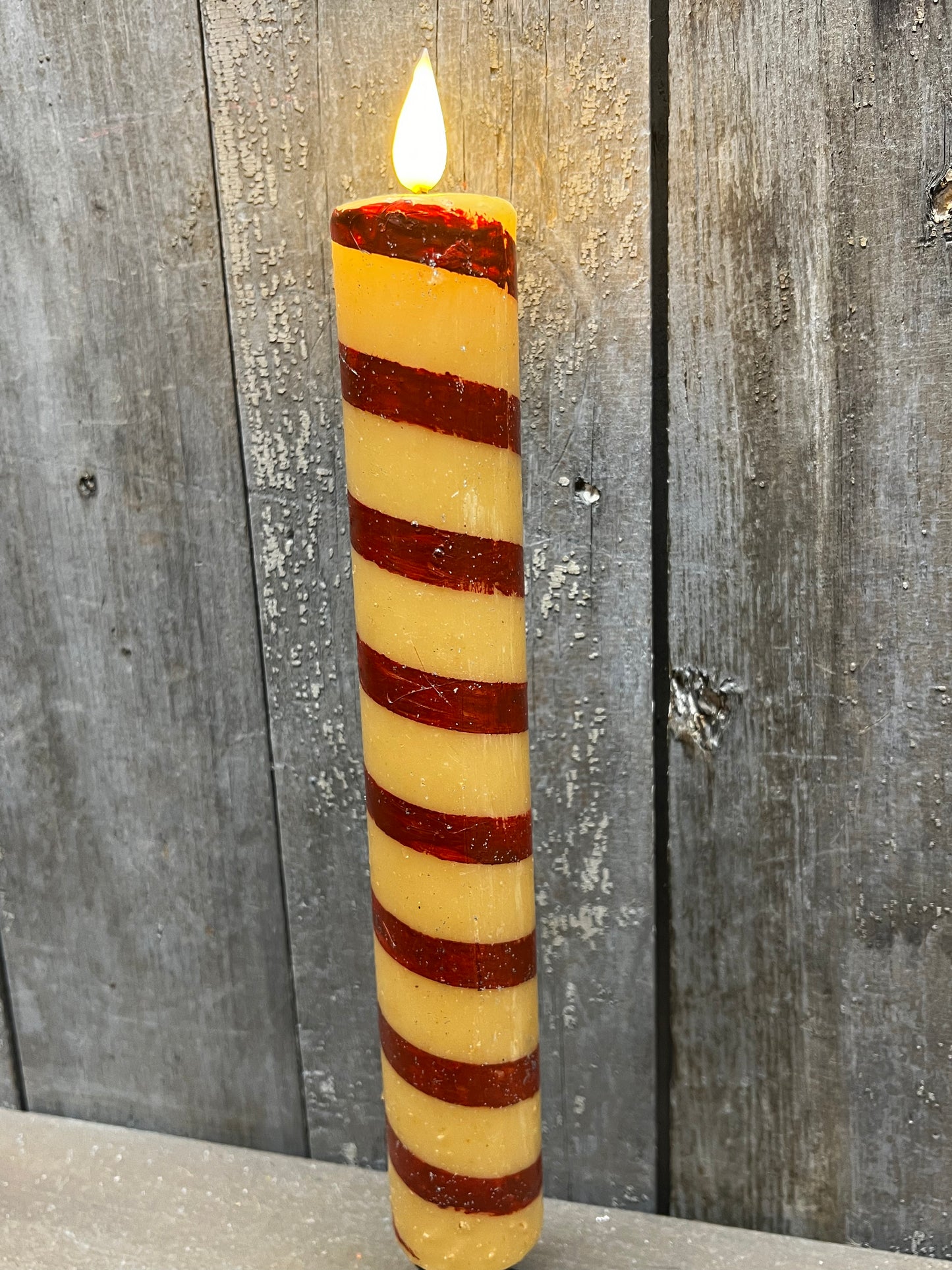 Candle, Thick Taper, Timer, 11.25", CANDY CANE