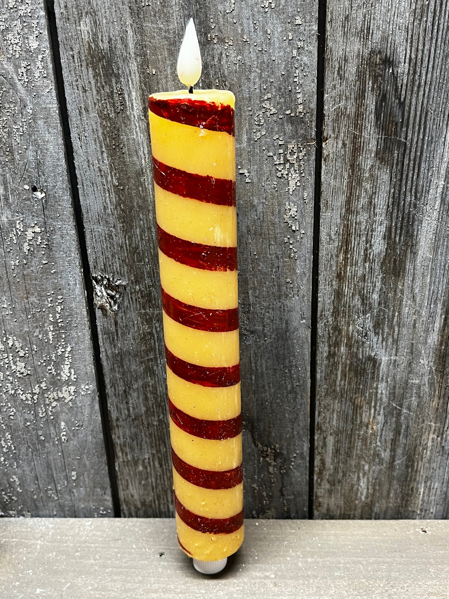 Candle, Thick Taper, Timer, 11.25", CANDY CANE