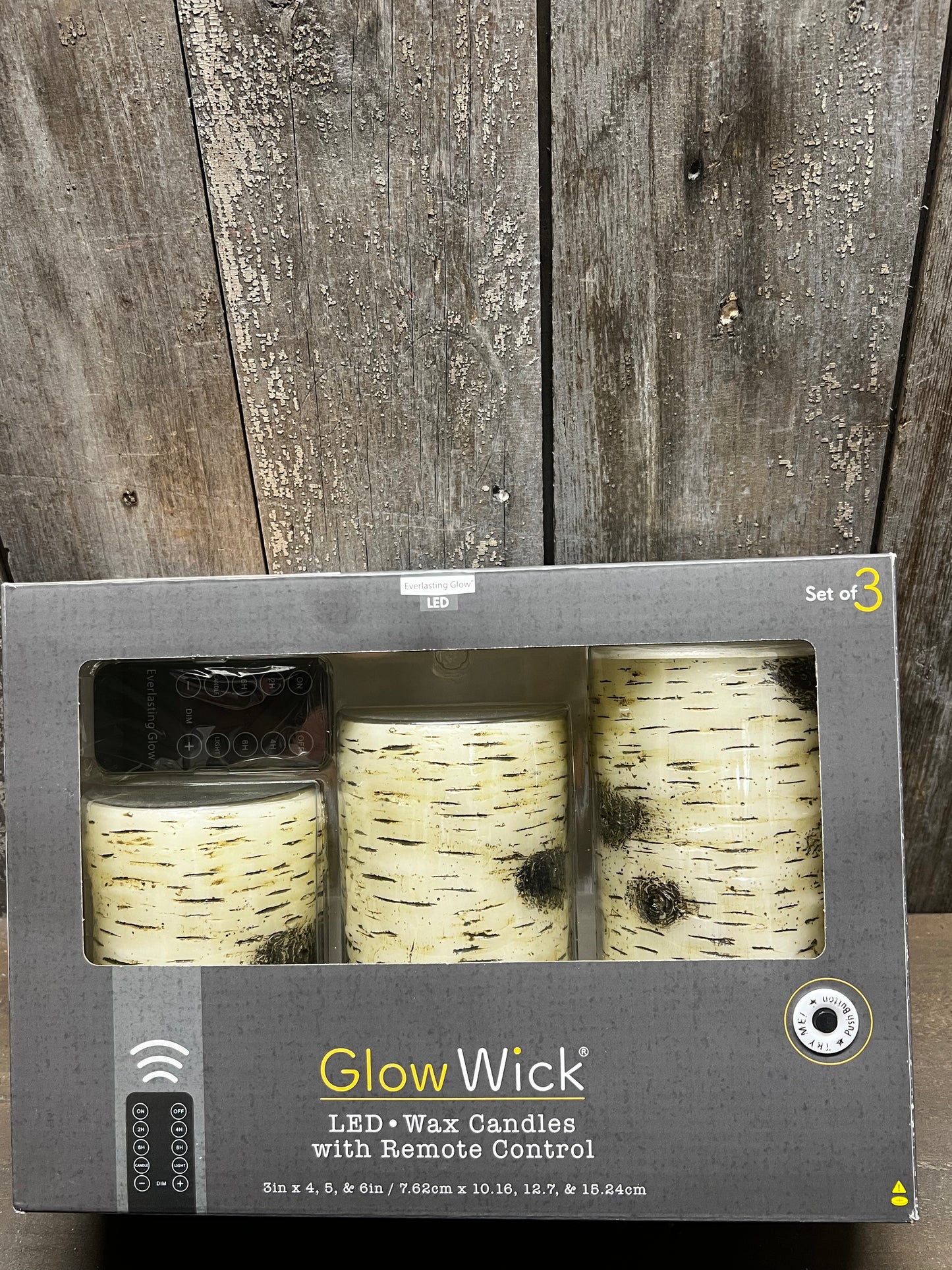 Birch Pillars, Set/3, BATTERY/TIMER/REMOTE
