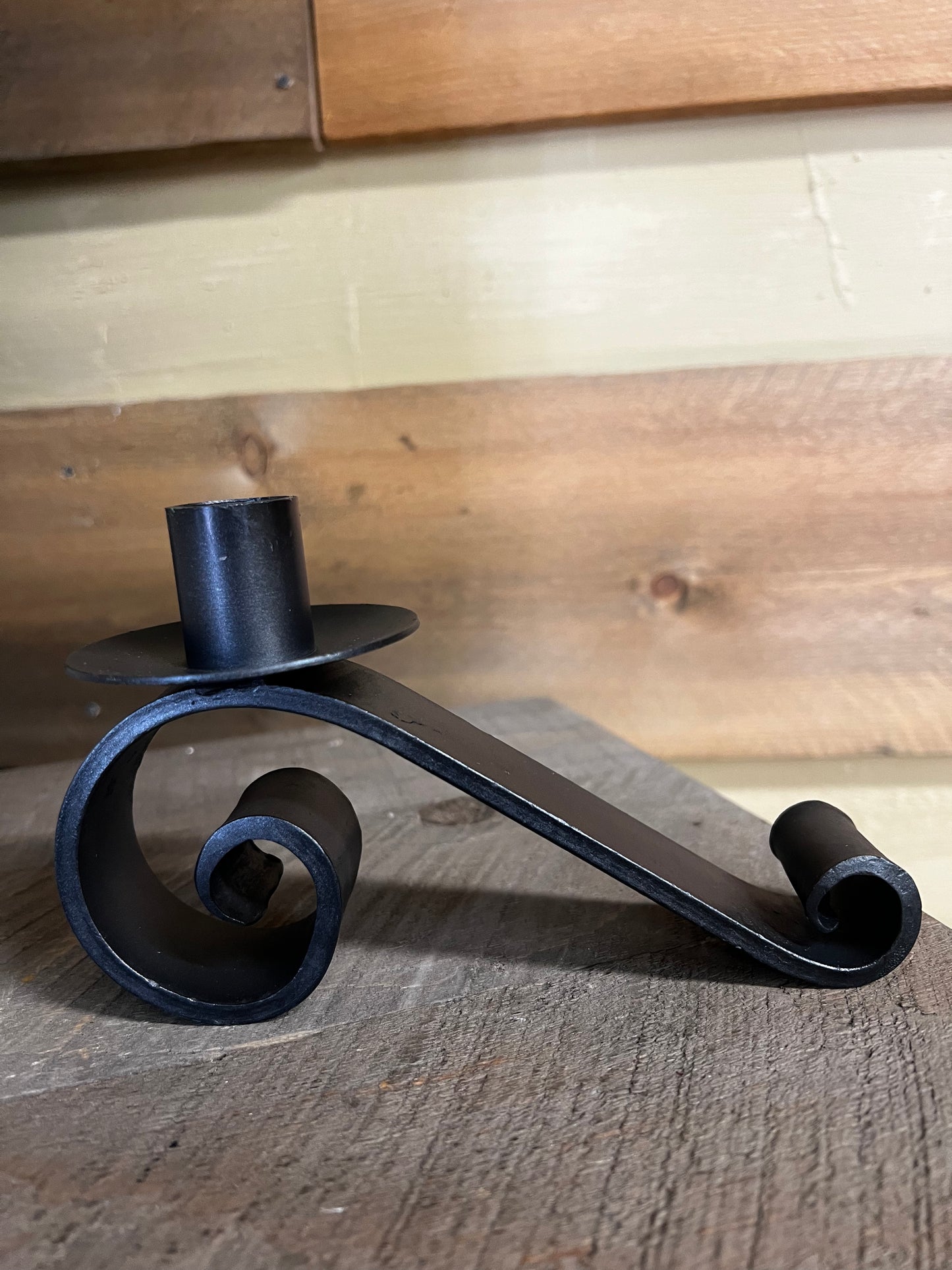 Candle Holder, Wrought Iron, CURLED