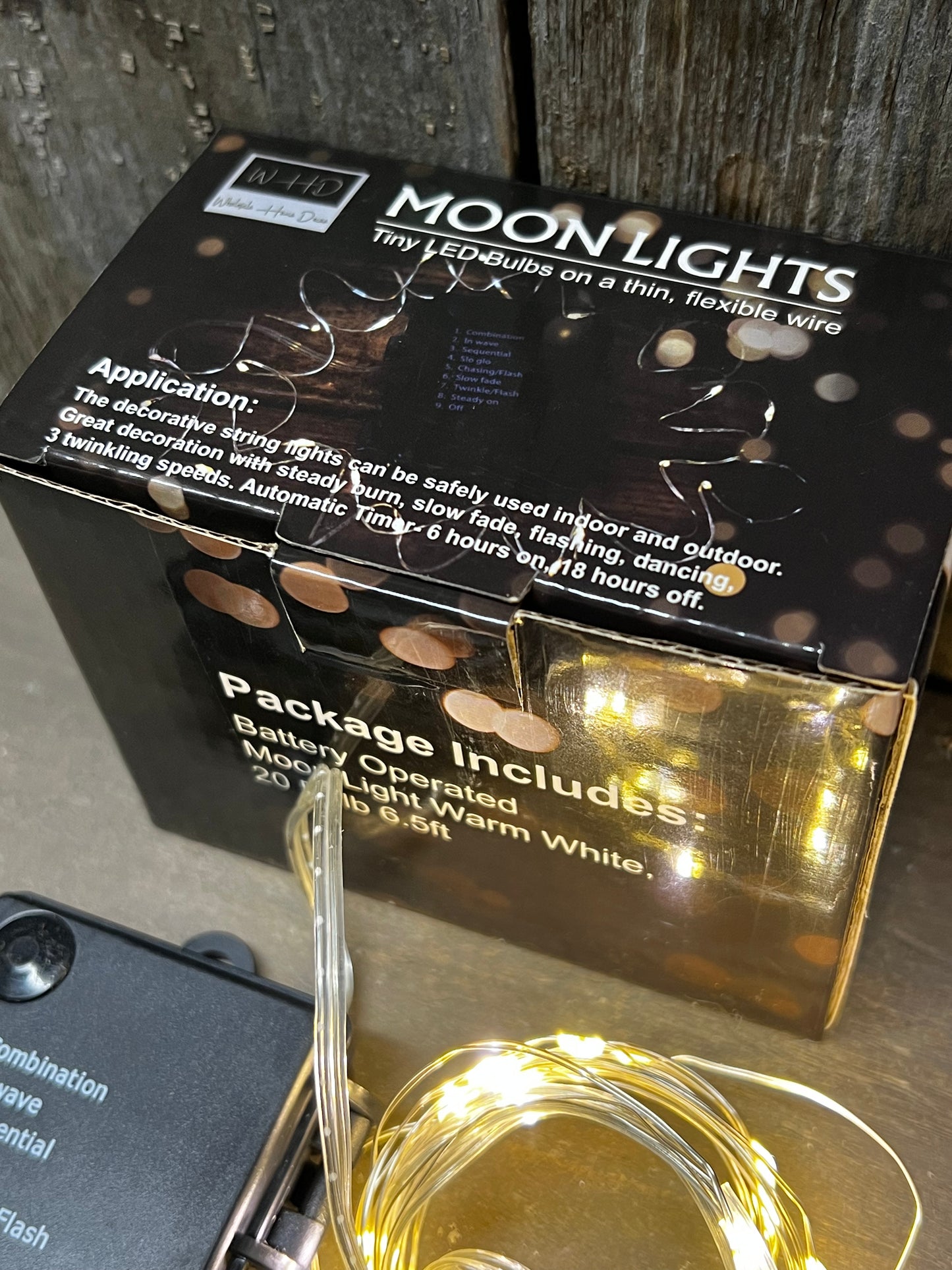 Moon Lights, 20 Bulb on Wire, Battery, WARM WHITE