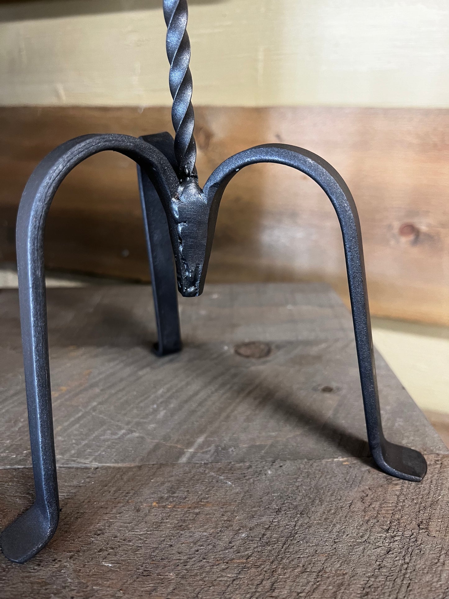 Candle Holder, Taper, 10.25", FOOTED WROUGHT IRON