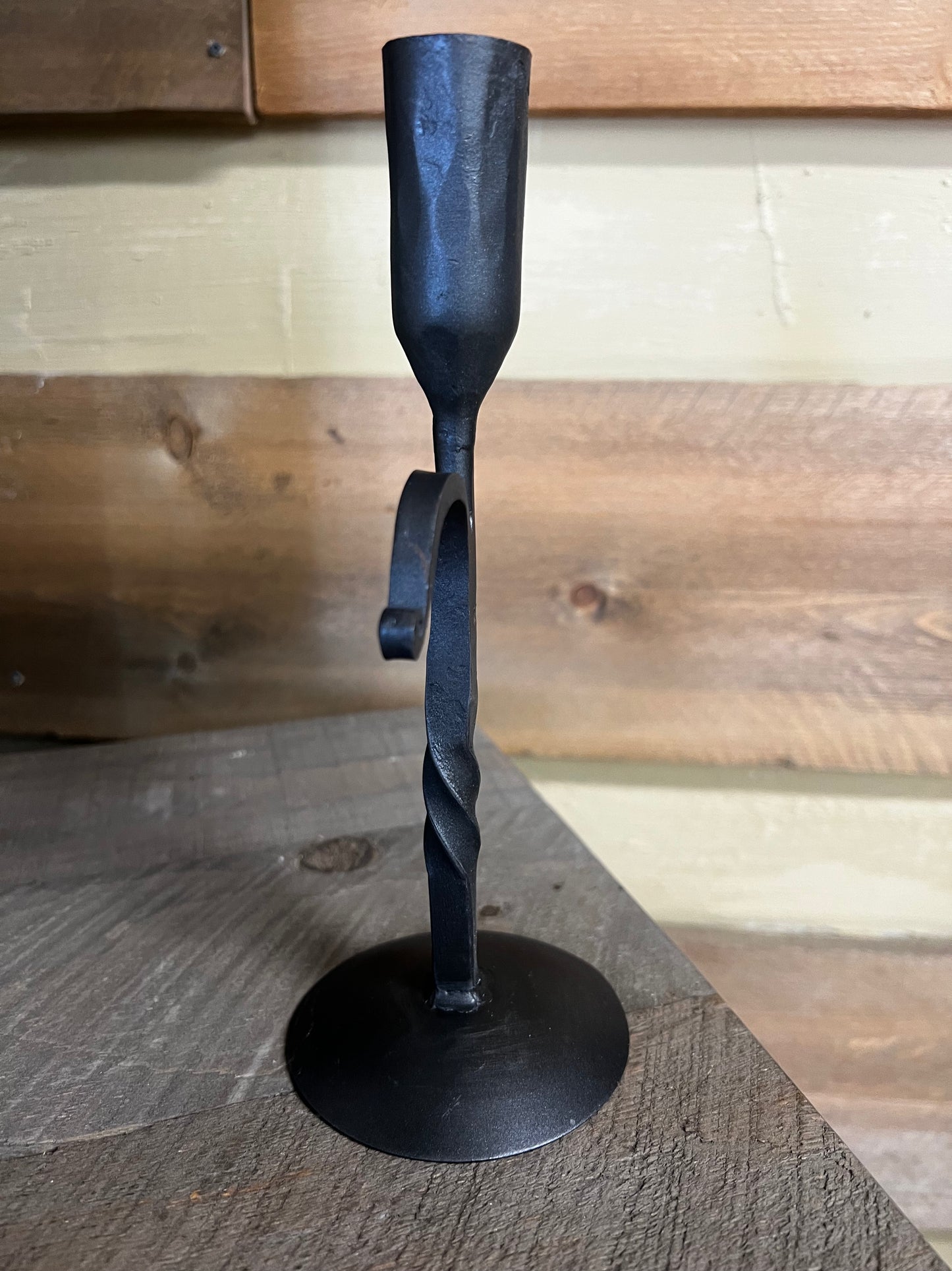 Candle Holder, Single Taper, 8", WROUGHT IRON