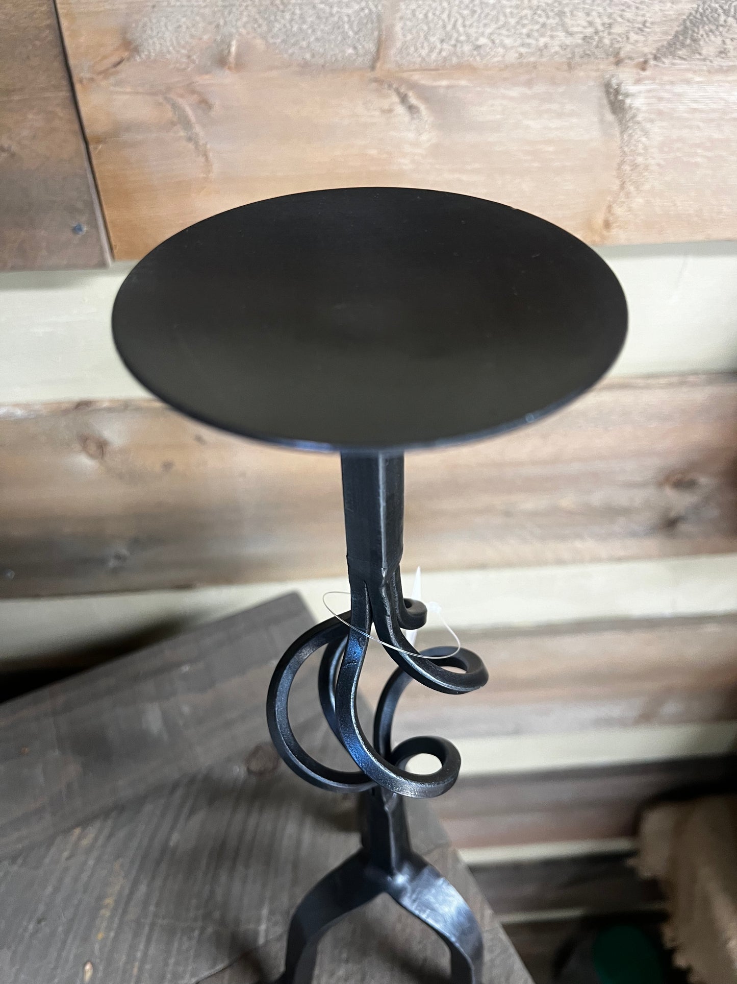 Candle Holder, Pillar, 15", WROUGHT IRON