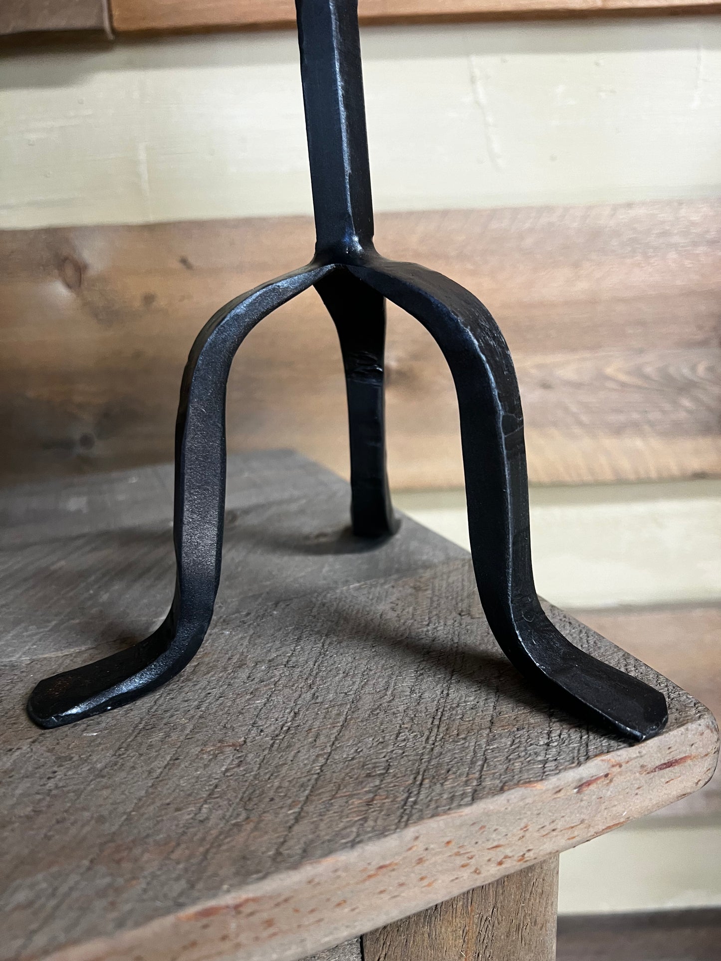Candle Holder, Pillar, 15", WROUGHT IRON