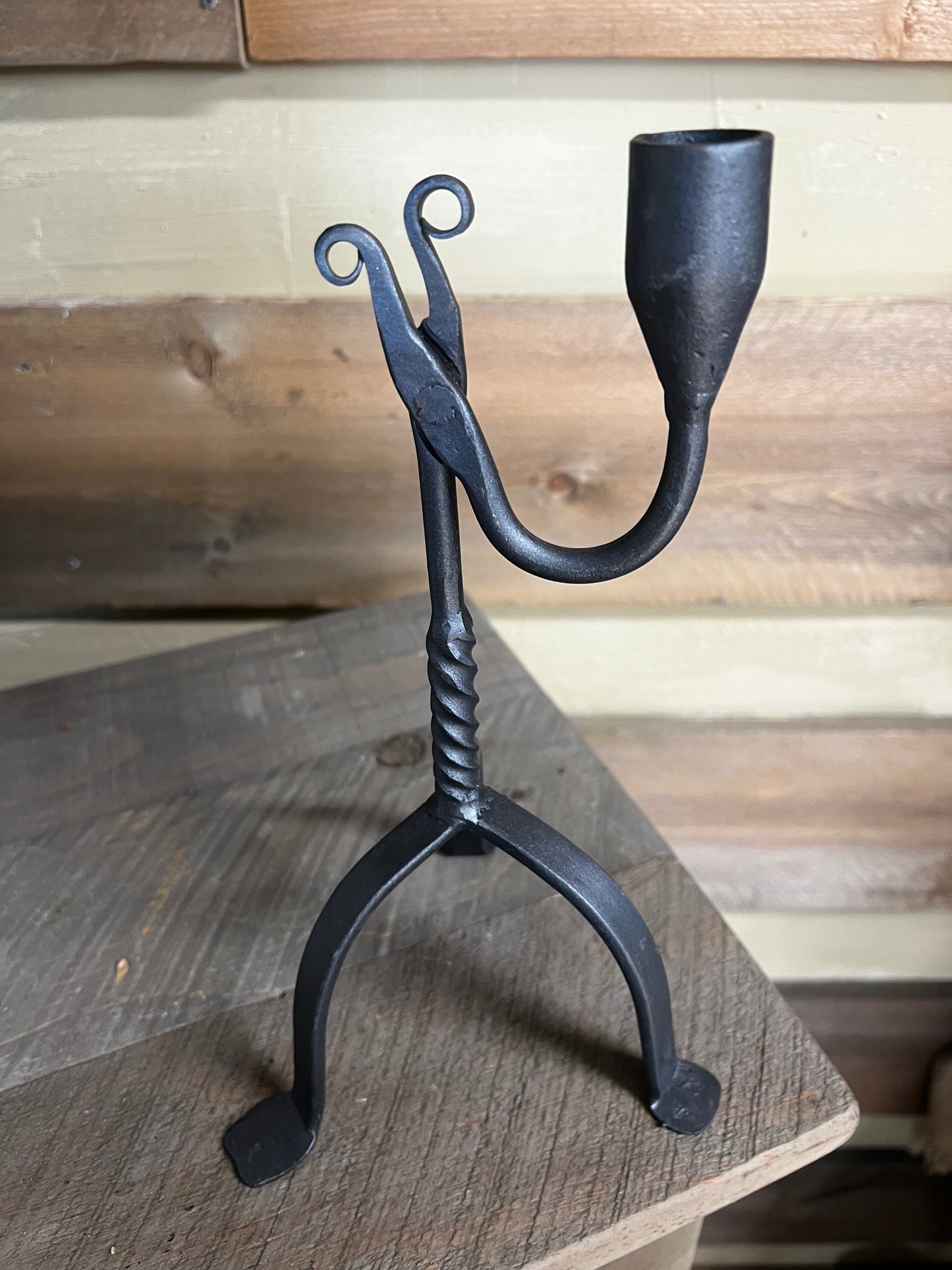 Candle Holder, Taper, 10", REPRODUCTION WROUGHT IRON