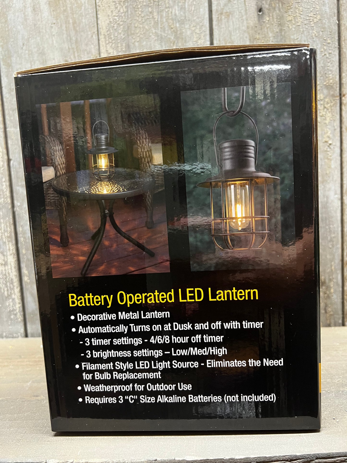 Sitting/Hanging Lantern, Battery Operated, BLACK or RUSTY BRONZE