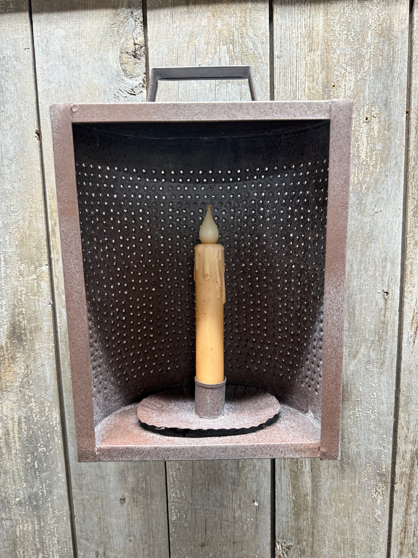 Candle Holder, MANTLE LIGHT, Brown Glaze