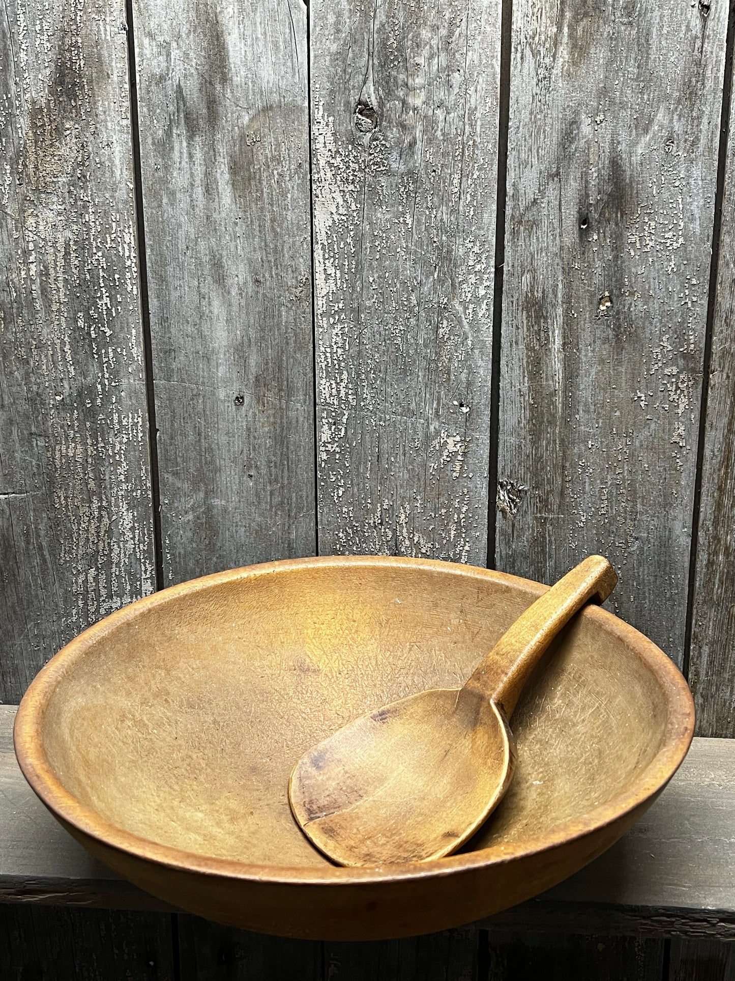 Wood Bowl W/ Paddle Set