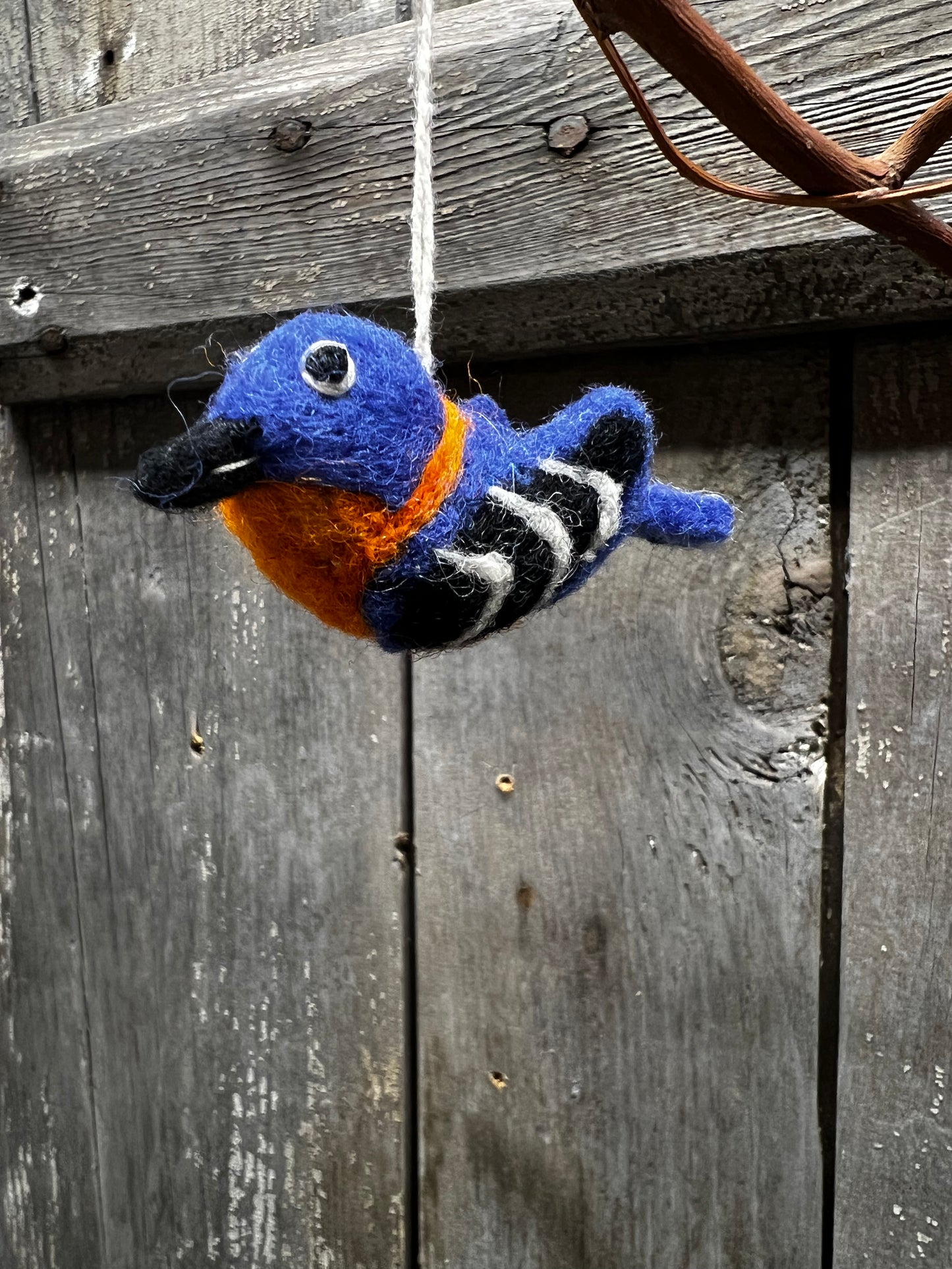 Ornament, Felt Mini, EASTERN BLUE BIRD