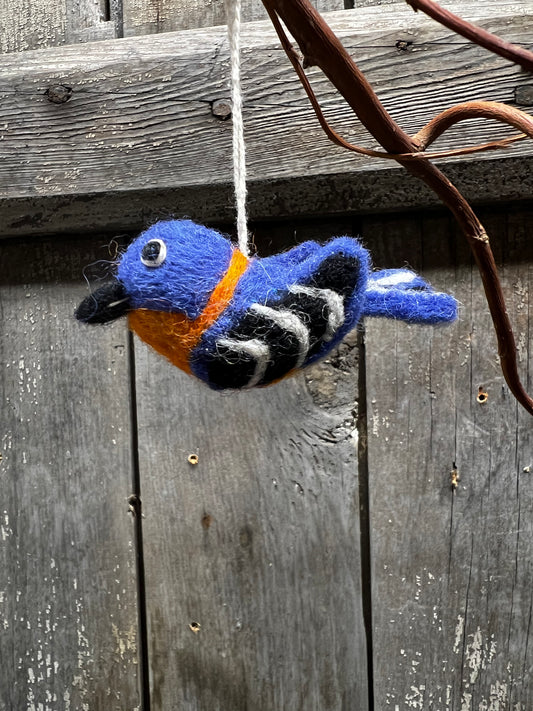 Ornament, Felt Mini, EASTERN BLUE BIRD