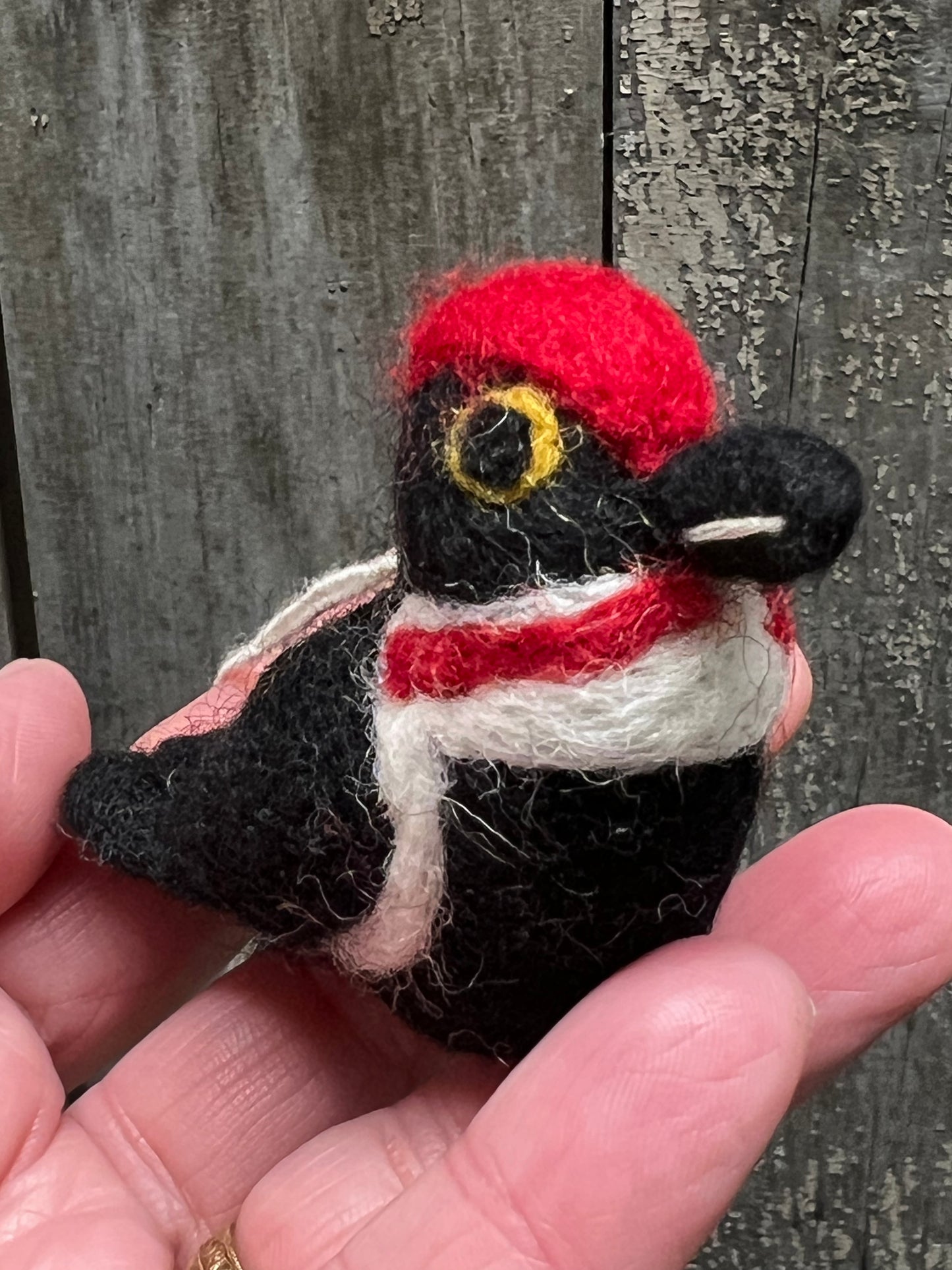 Ornament, Felt Mini, WOODPECKER
